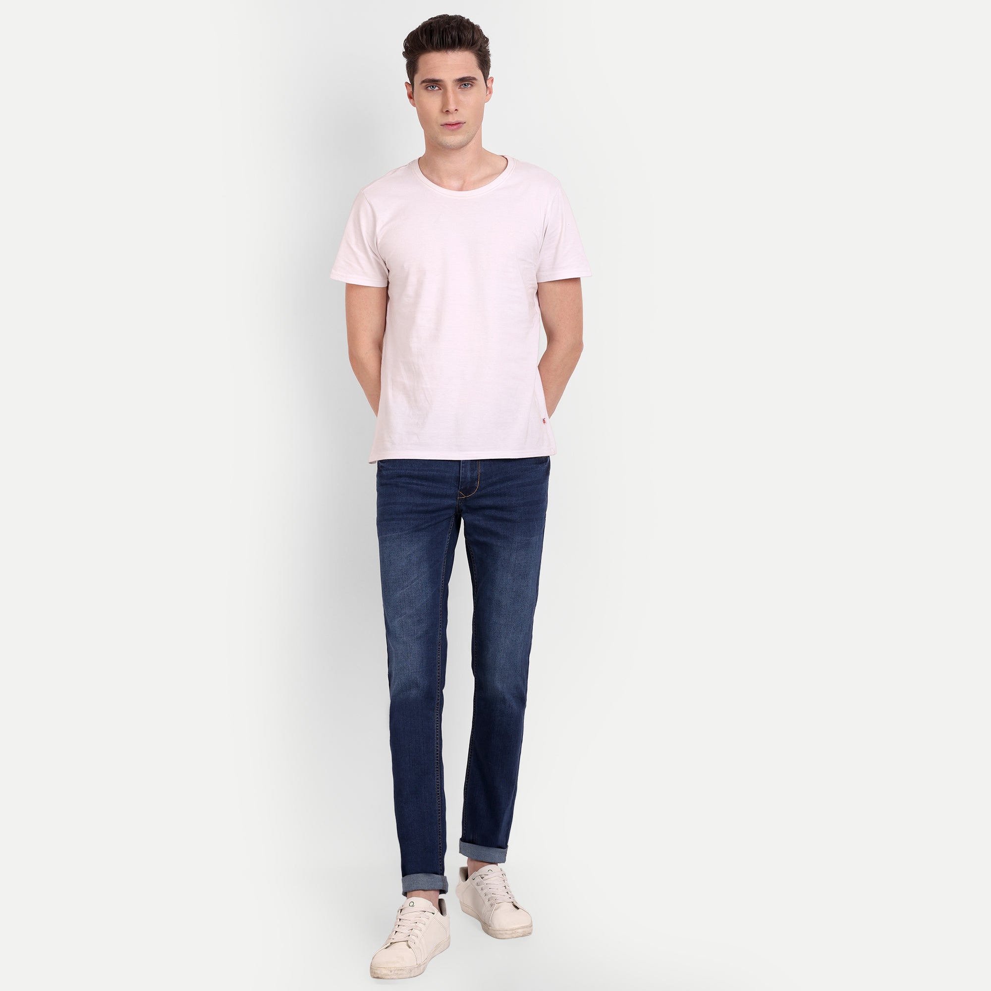 Men's Dark Blue Classic Slim Fit Denim Jeans