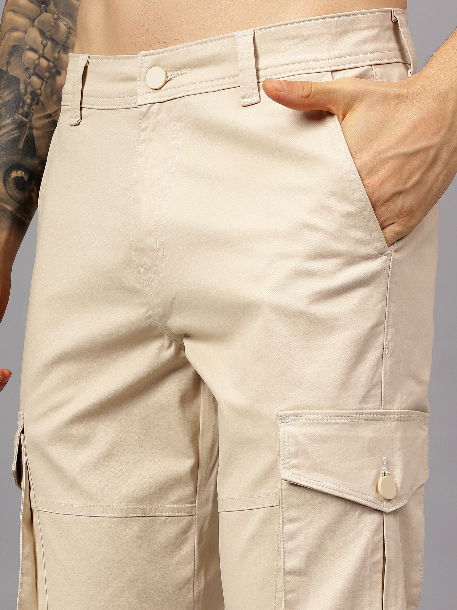 Men's Straight Fit Cotton Cargo Pants