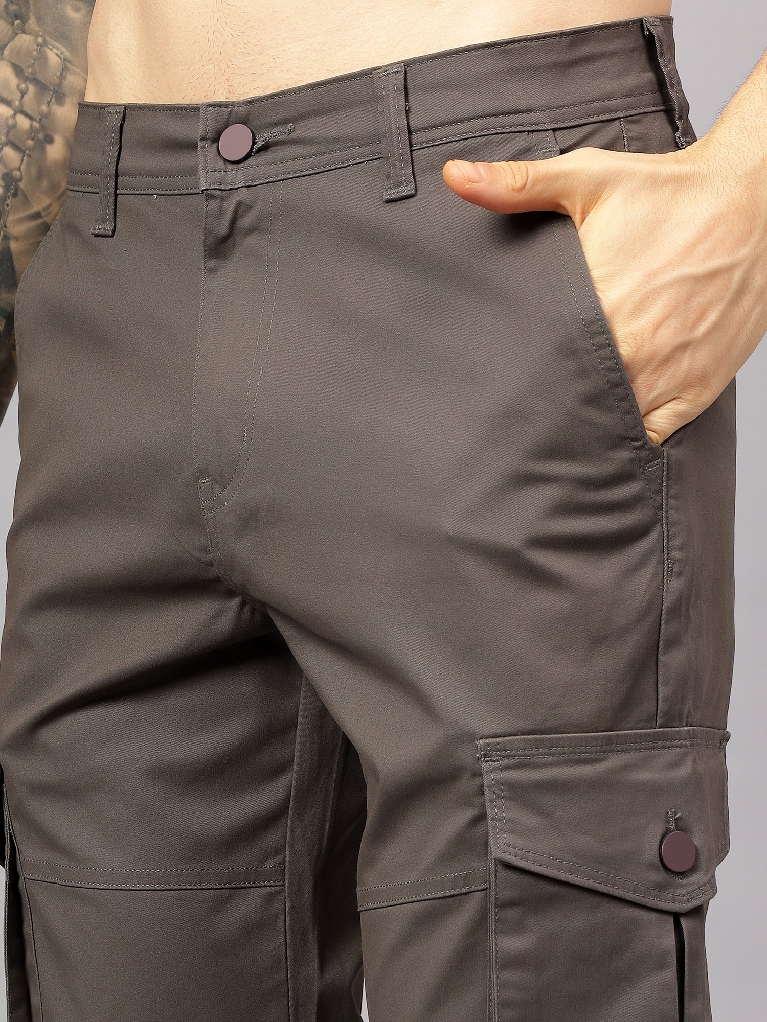 Men's Straight Fit Cotton Cargo Pants
