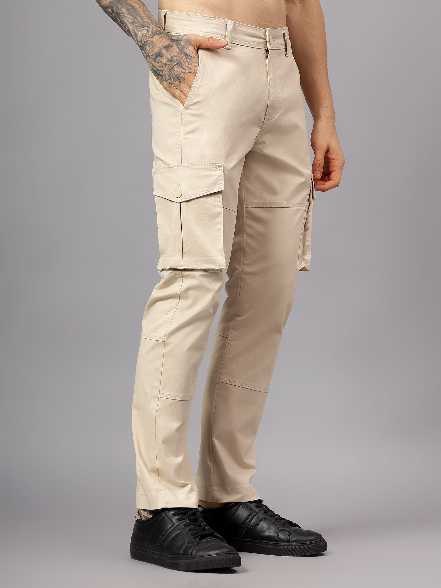 Men's Straight Fit Cotton Cargo Pants