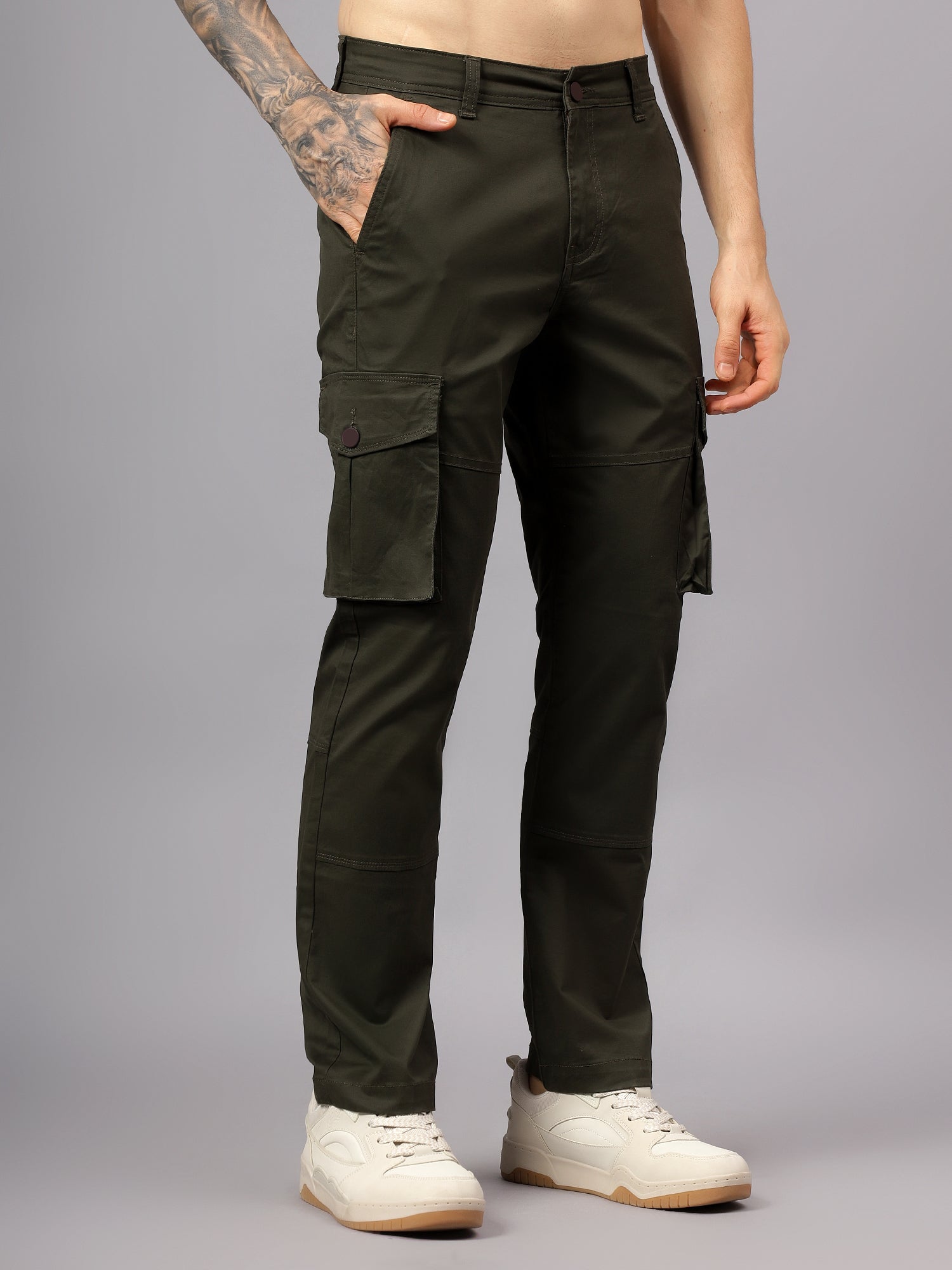 Men's Straight Fit Cotton Cargo Pants