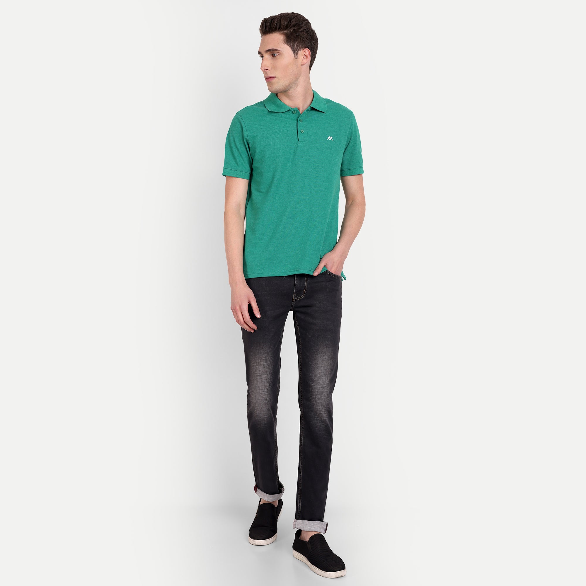 Charcoal Black Slim Fit Stretch Denim Jeans