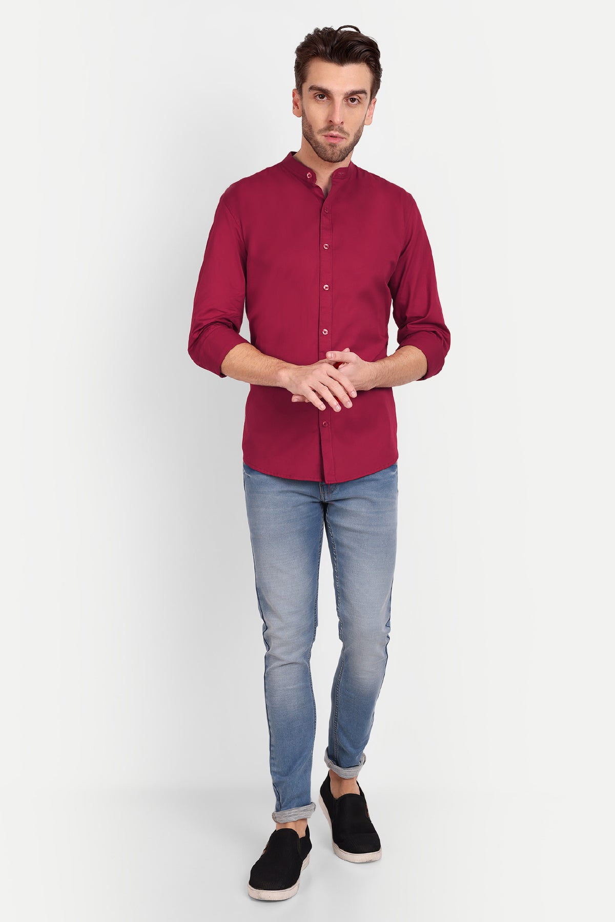 Maroon clearance shirt jeans