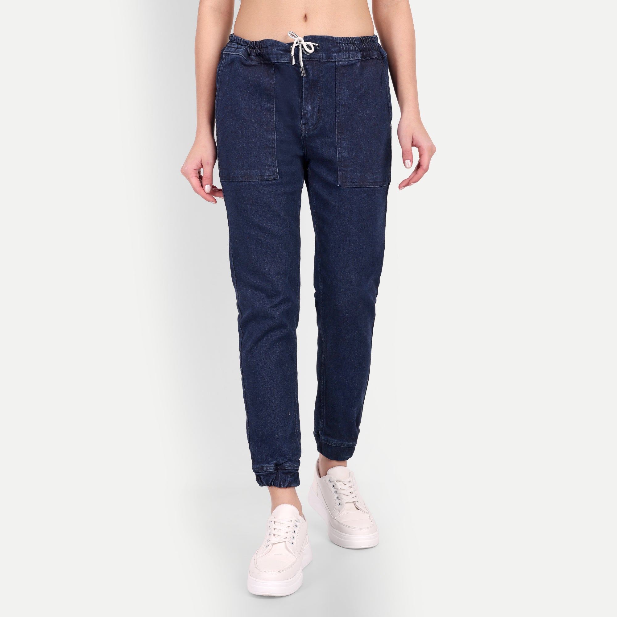 Women's Dark Blue Denim Joggers