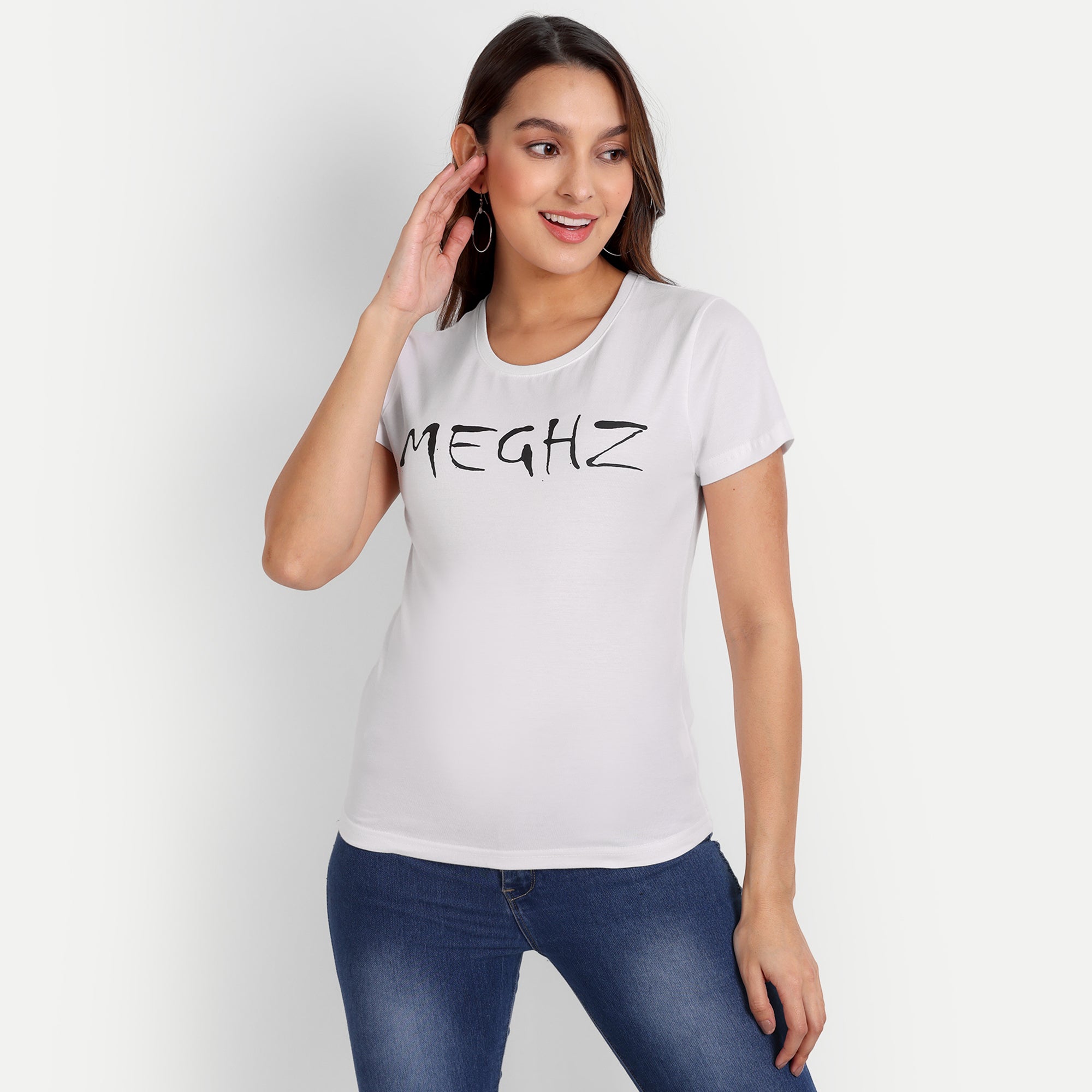 Women’s White Round Neck T-Shirt
