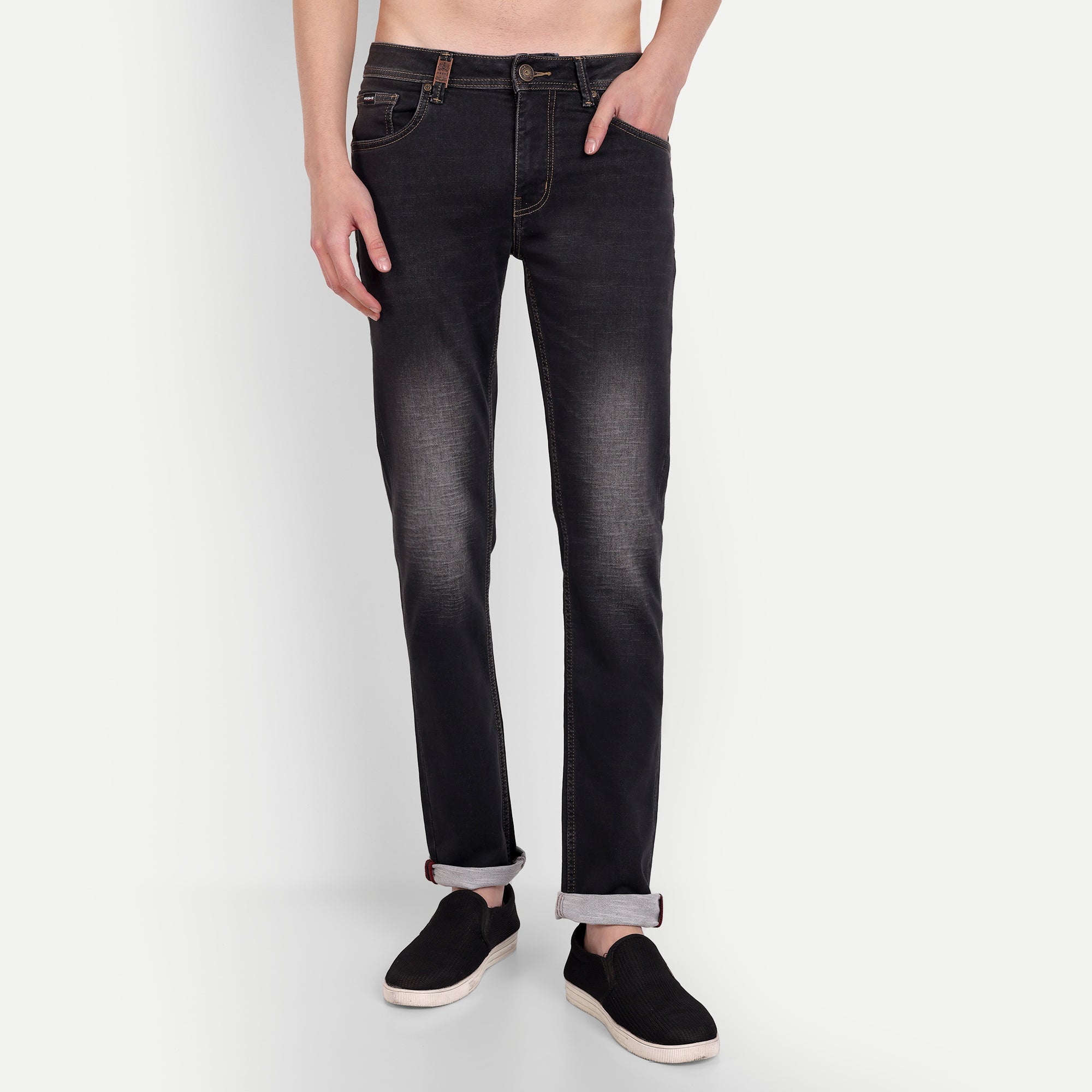Charcoal Black Slim Fit Stretch Denim Jeans