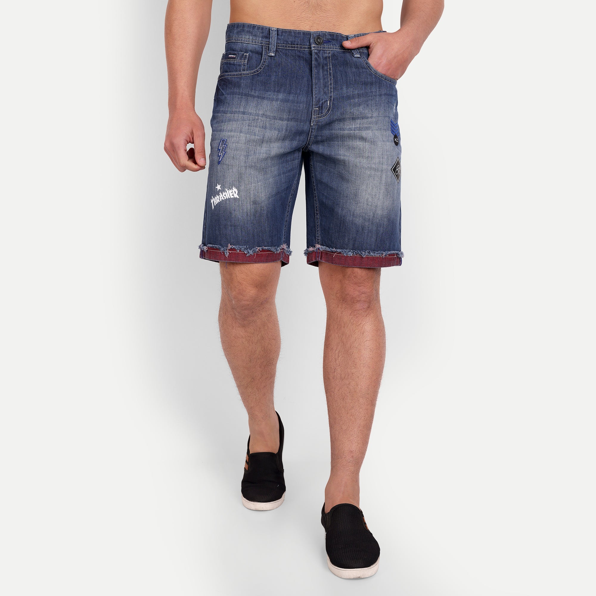 Men's Printed Denim Shorts