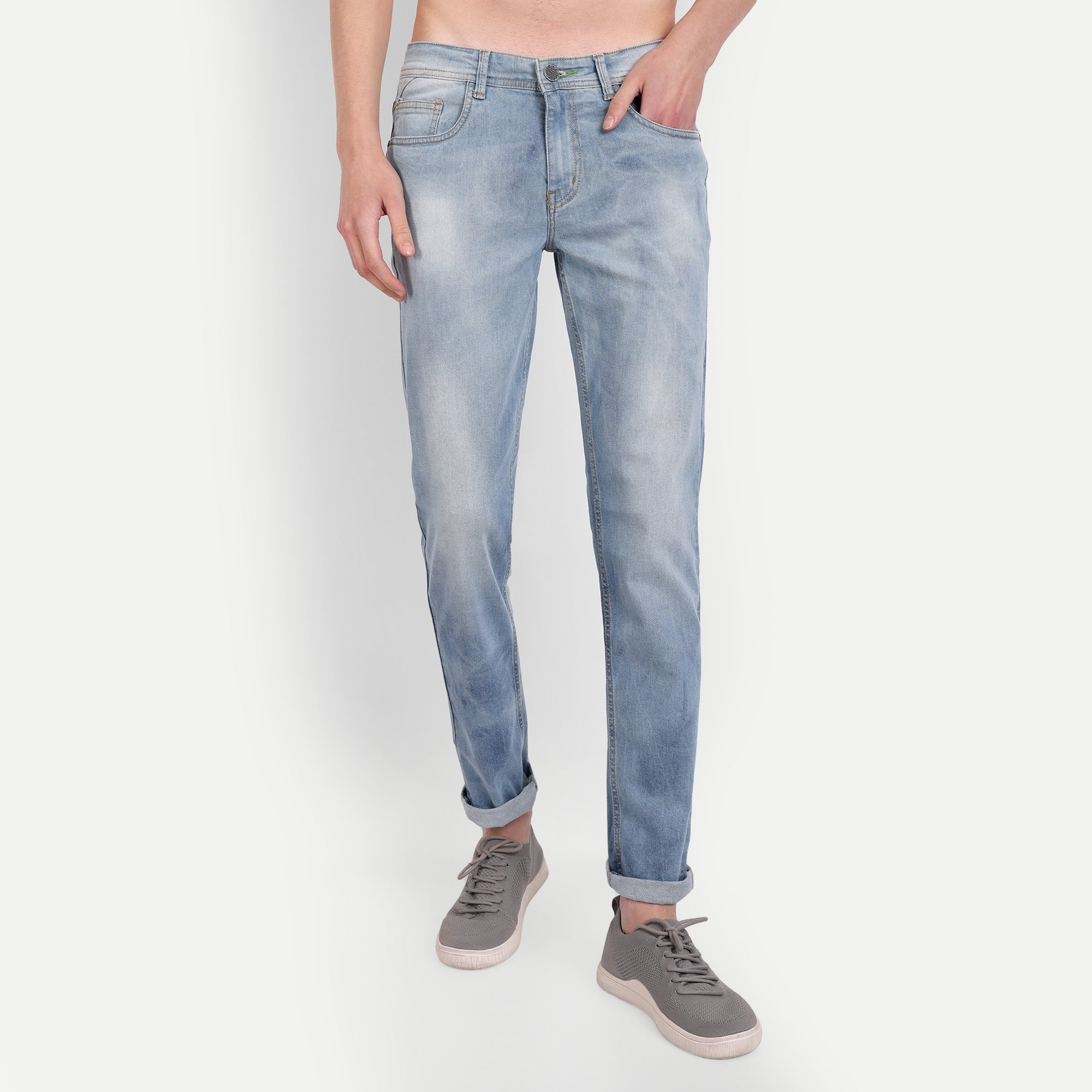 Men’s Slim Fit Light Blue Washed Denim Jeans