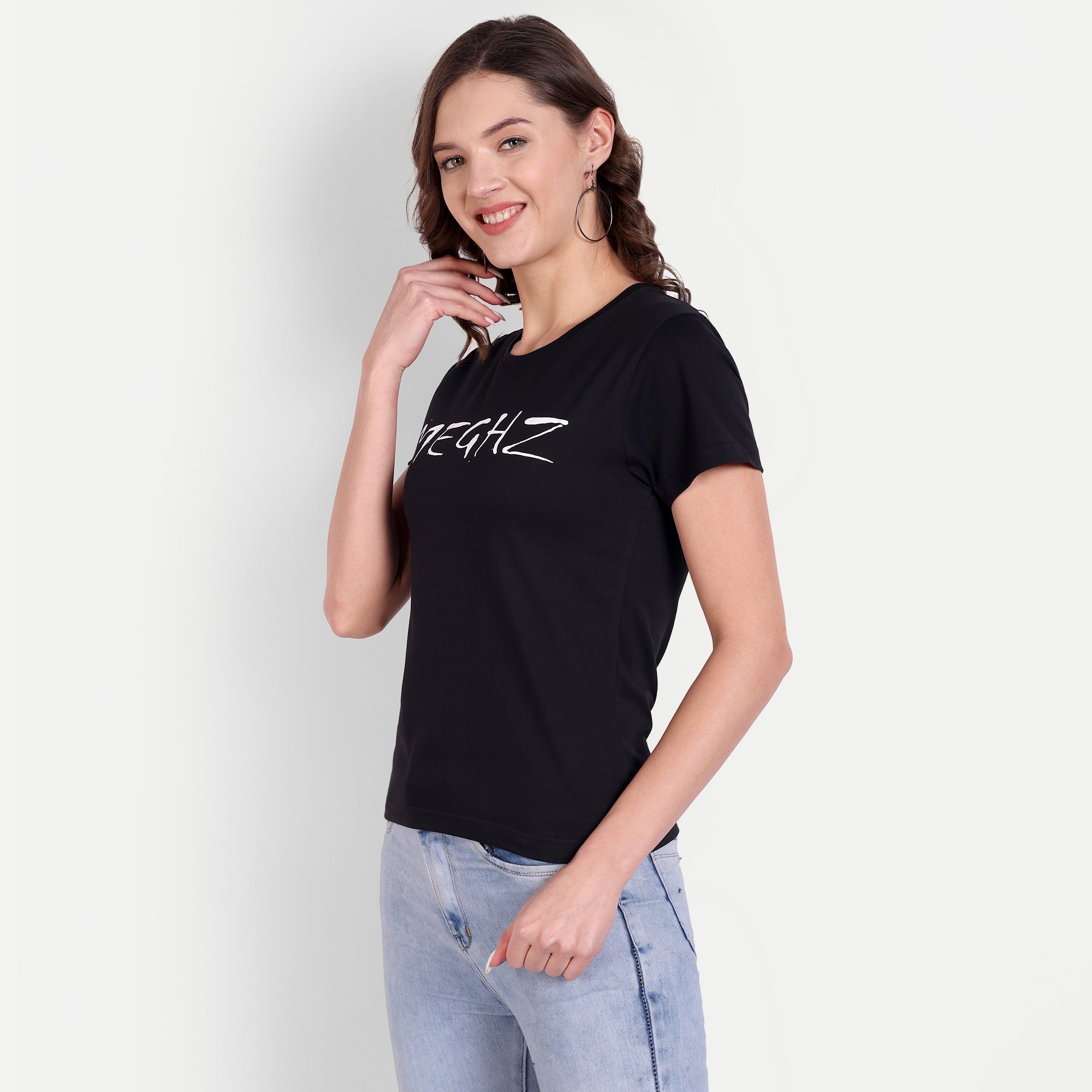 Women’s Black Round Neck T-Shirt