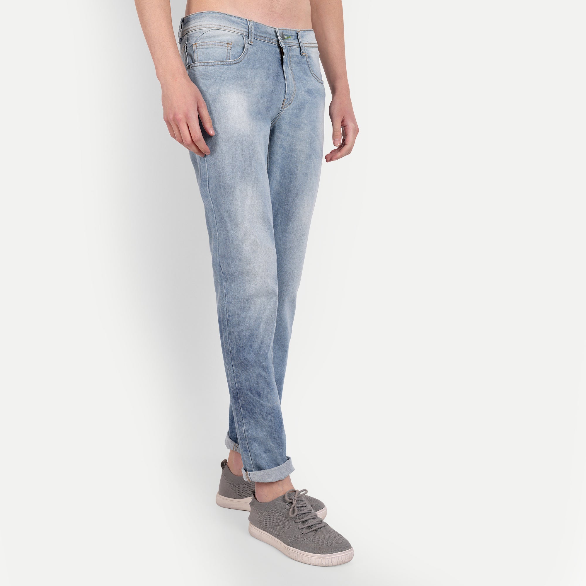 Men’s Slim Fit Light Blue Washed Denim Jeans