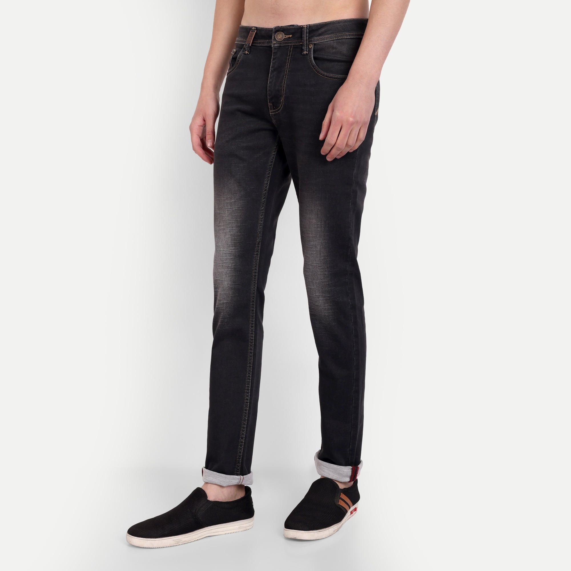Charcoal Black Slim Fit Stretch Denim Jeans