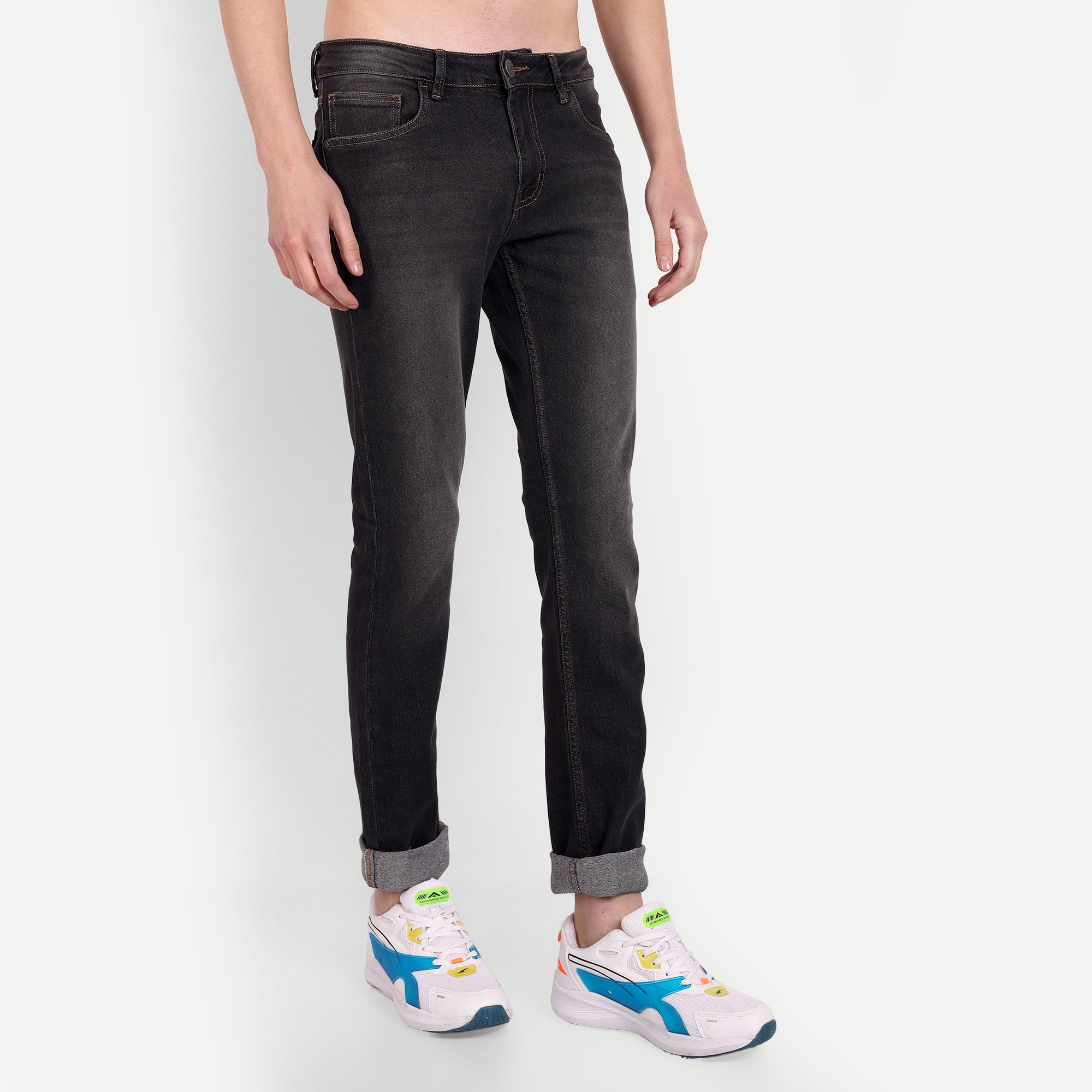 Men's Dark Grey Slim Fit Denim Jeans