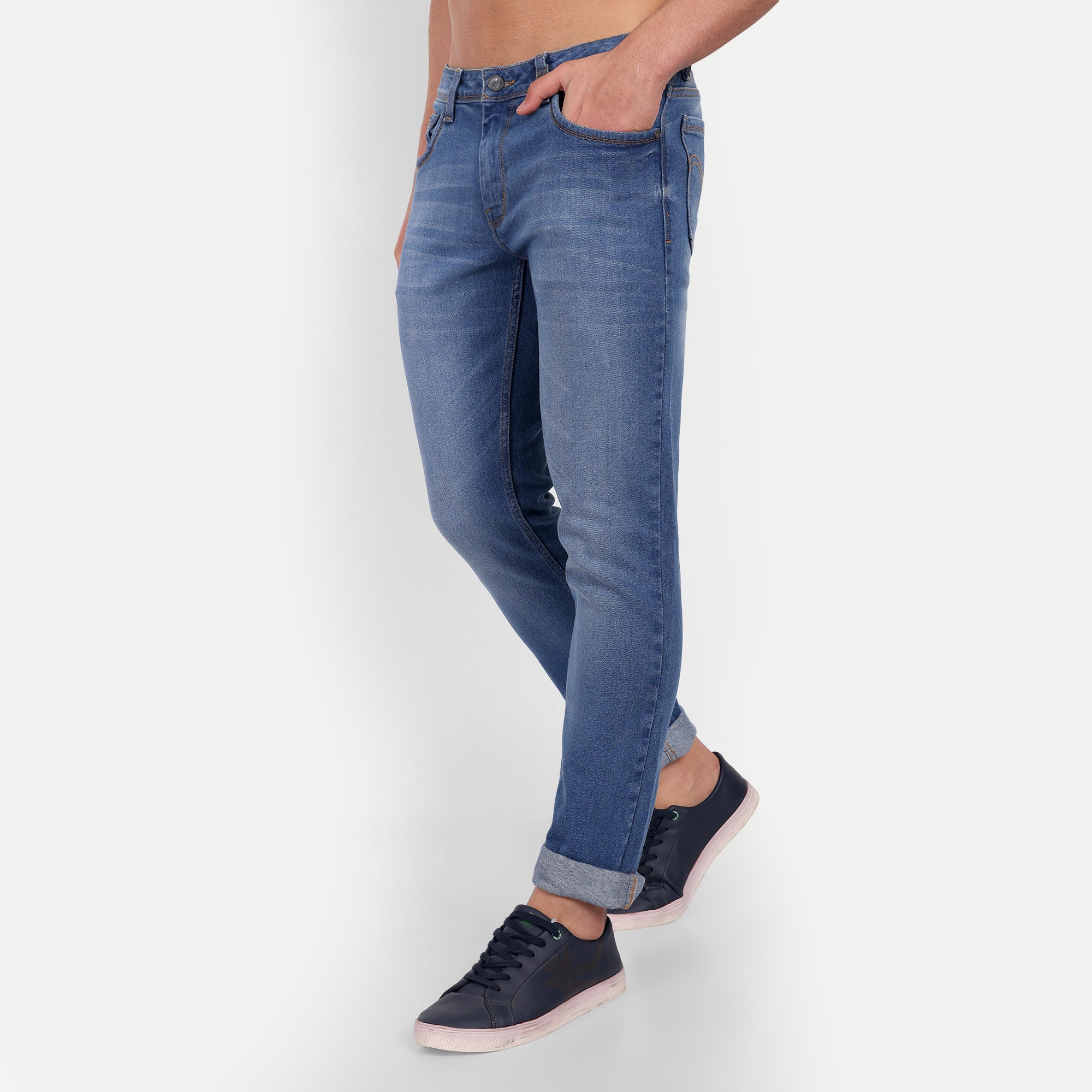Men's Mid Blue Slim Fit Denim Jeans