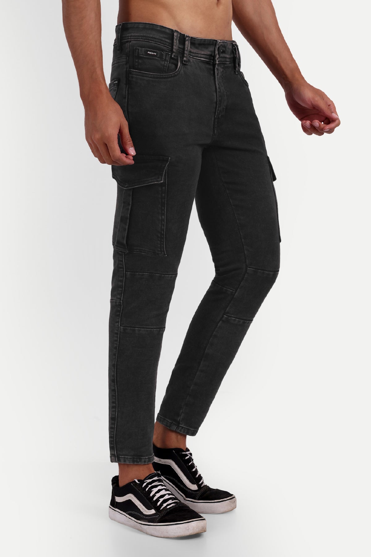 MEGHZ MENS LAWRANCE CARGO FIT DENIM JEANS