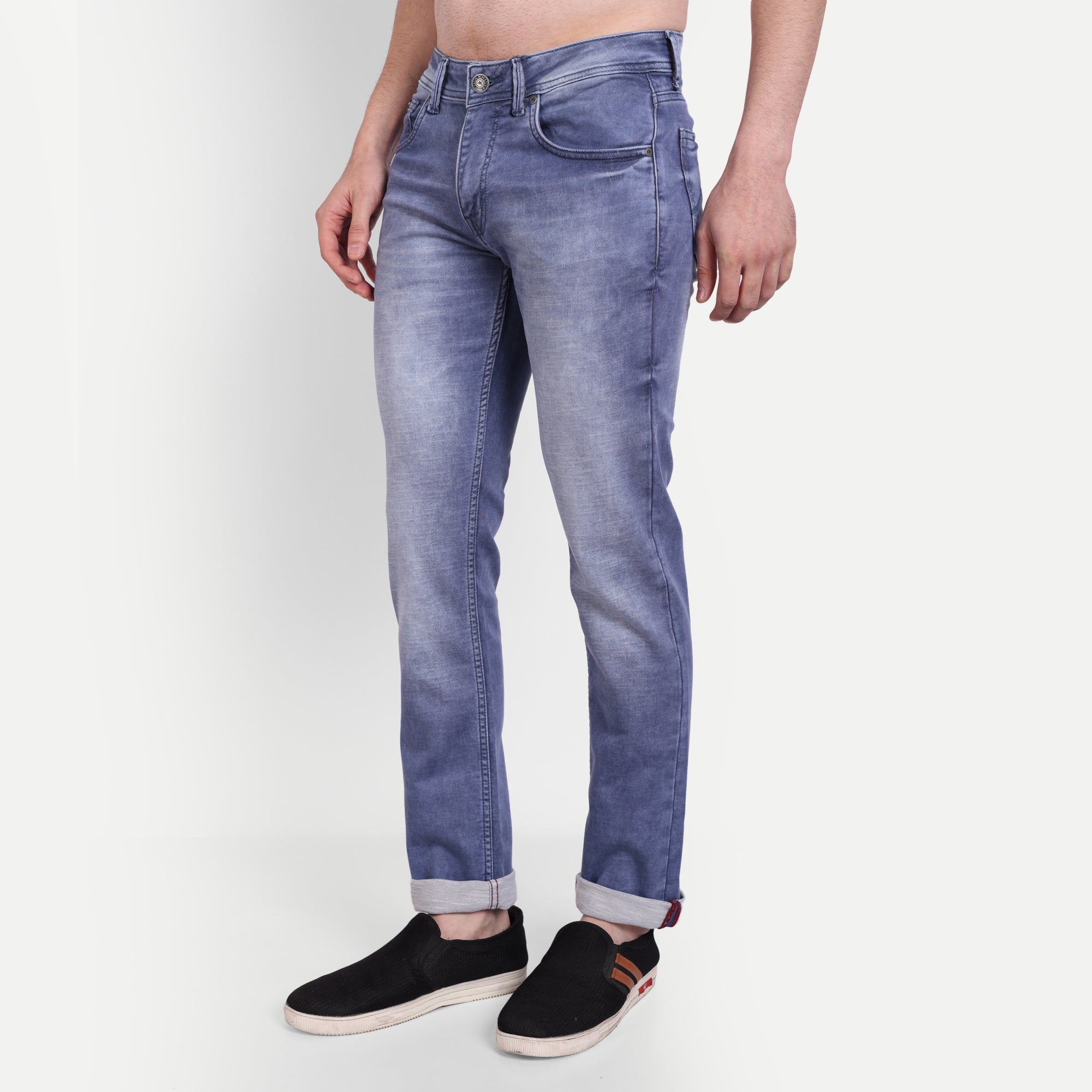 Mid-Wash Blue Slim Fit Jeans for Casual Comfort