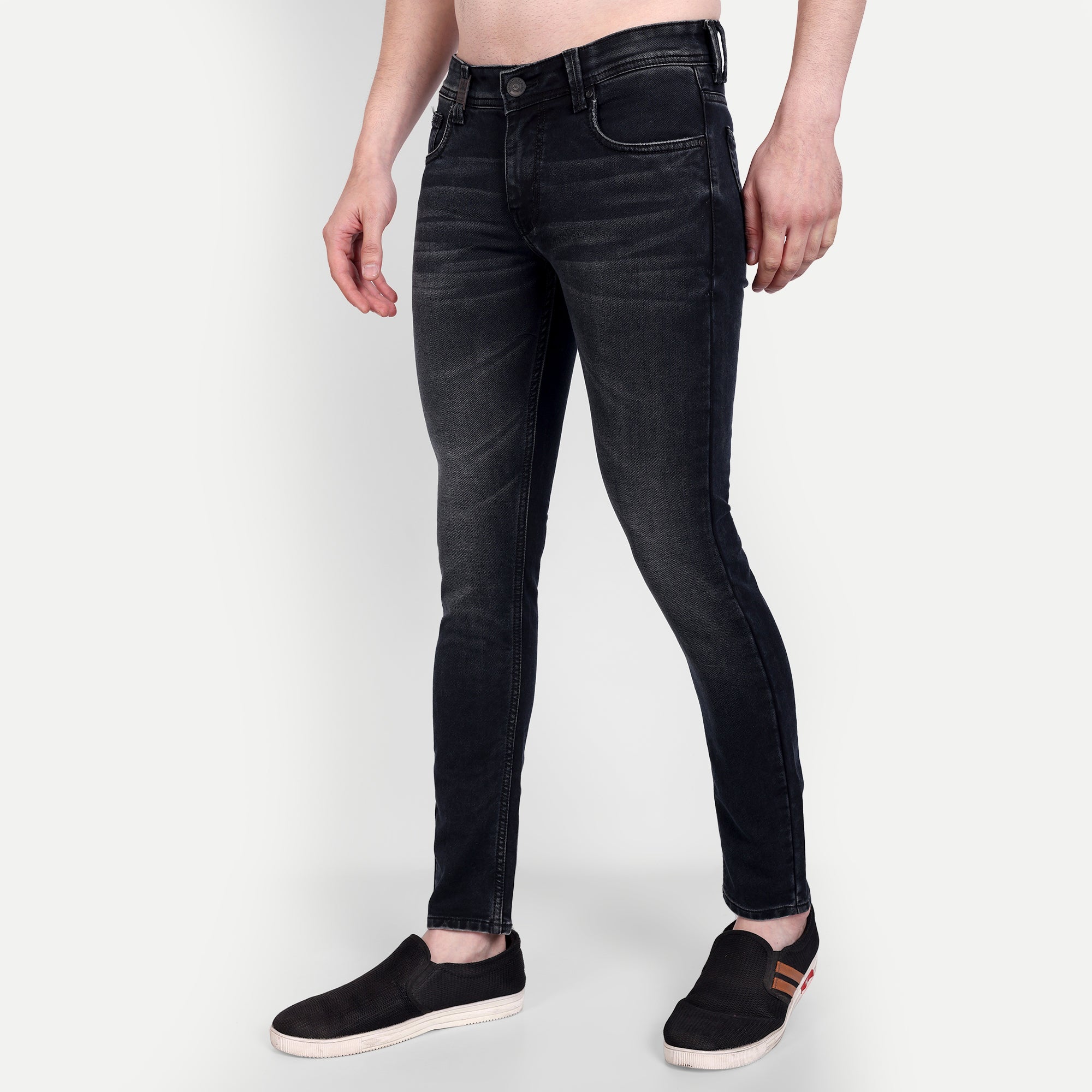 Classic Black Skinny Fit Denim Jeans for Men