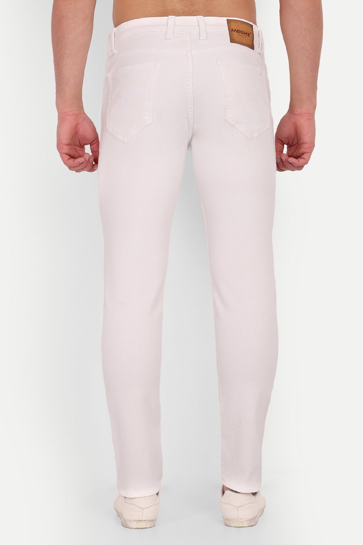 Men White Slim Fit Jeans