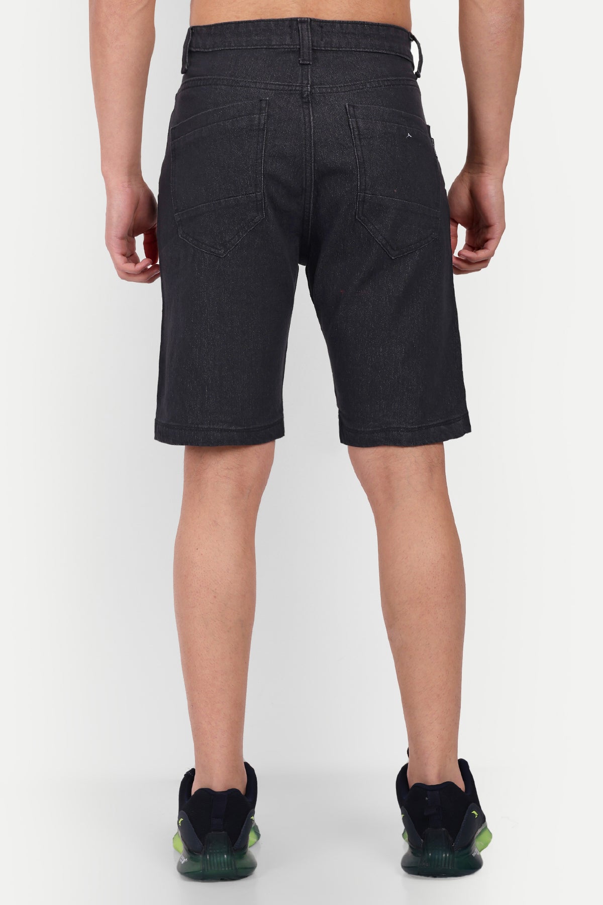 Men Black Denim Regular Shorts