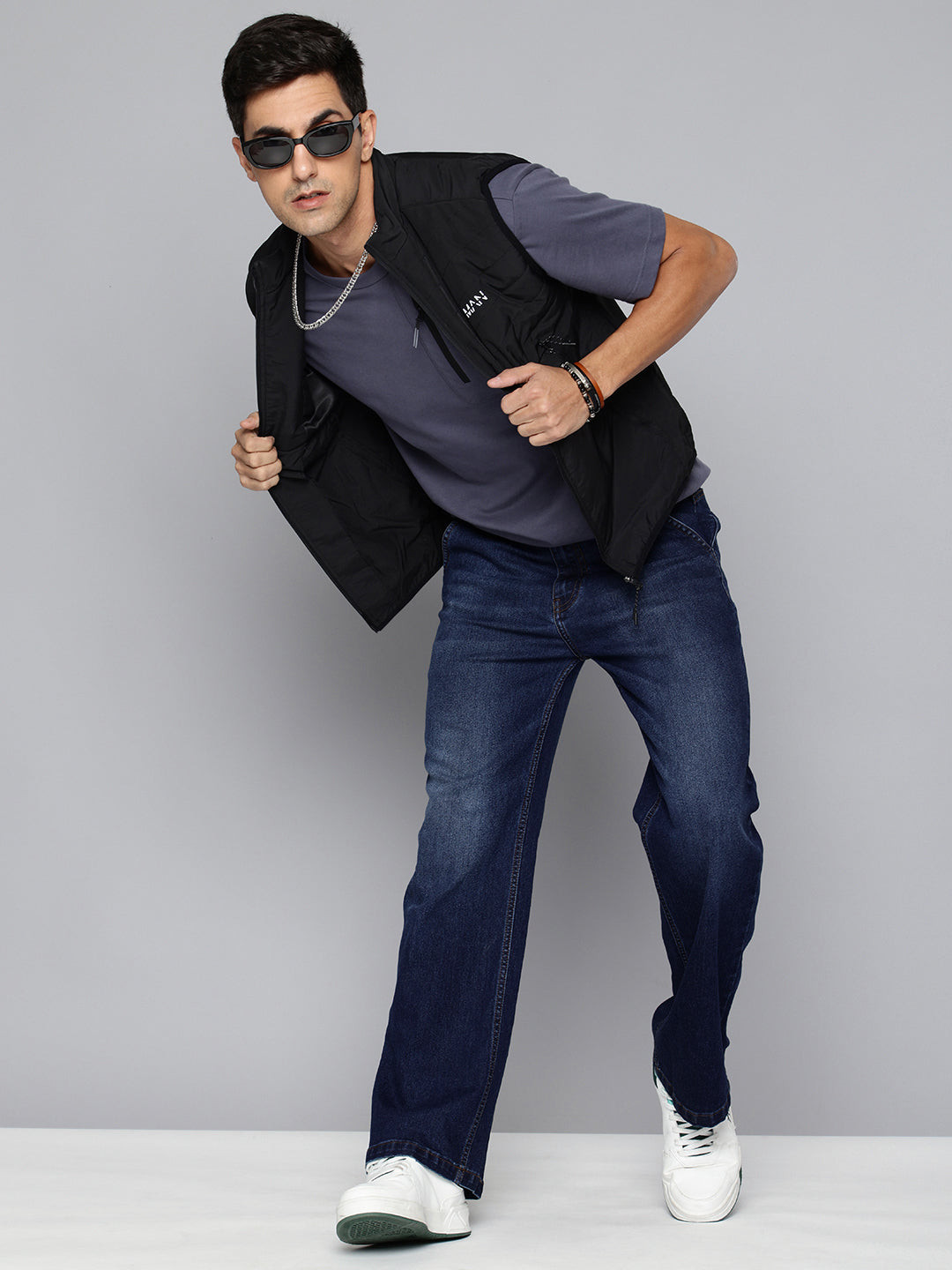 Men Bootcut High-Rise Light Fade Printed Stretchable Jeans