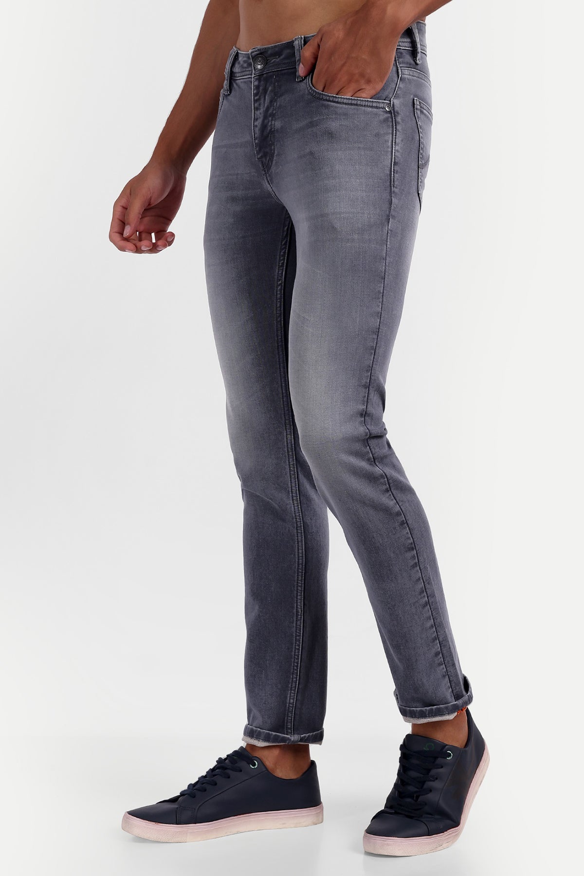 MENS GREY RICARDO SLIM JEANS