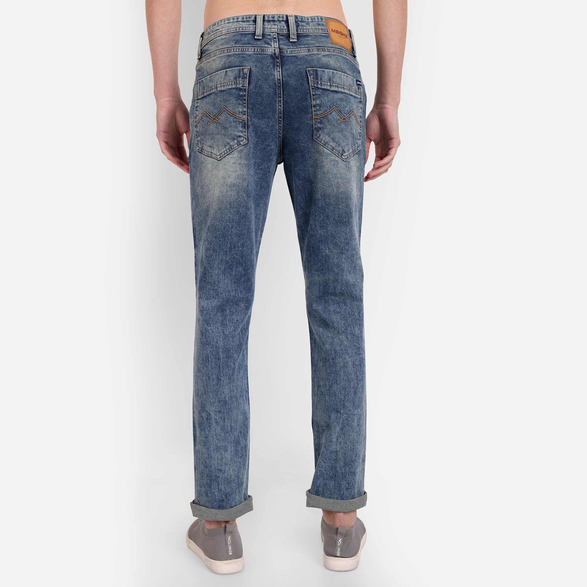 Men's Blue Straight Fit Classic Casual Jeans