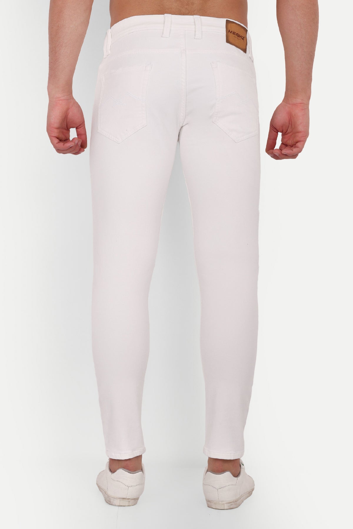 Men White Ankle Fit Denim Jeans