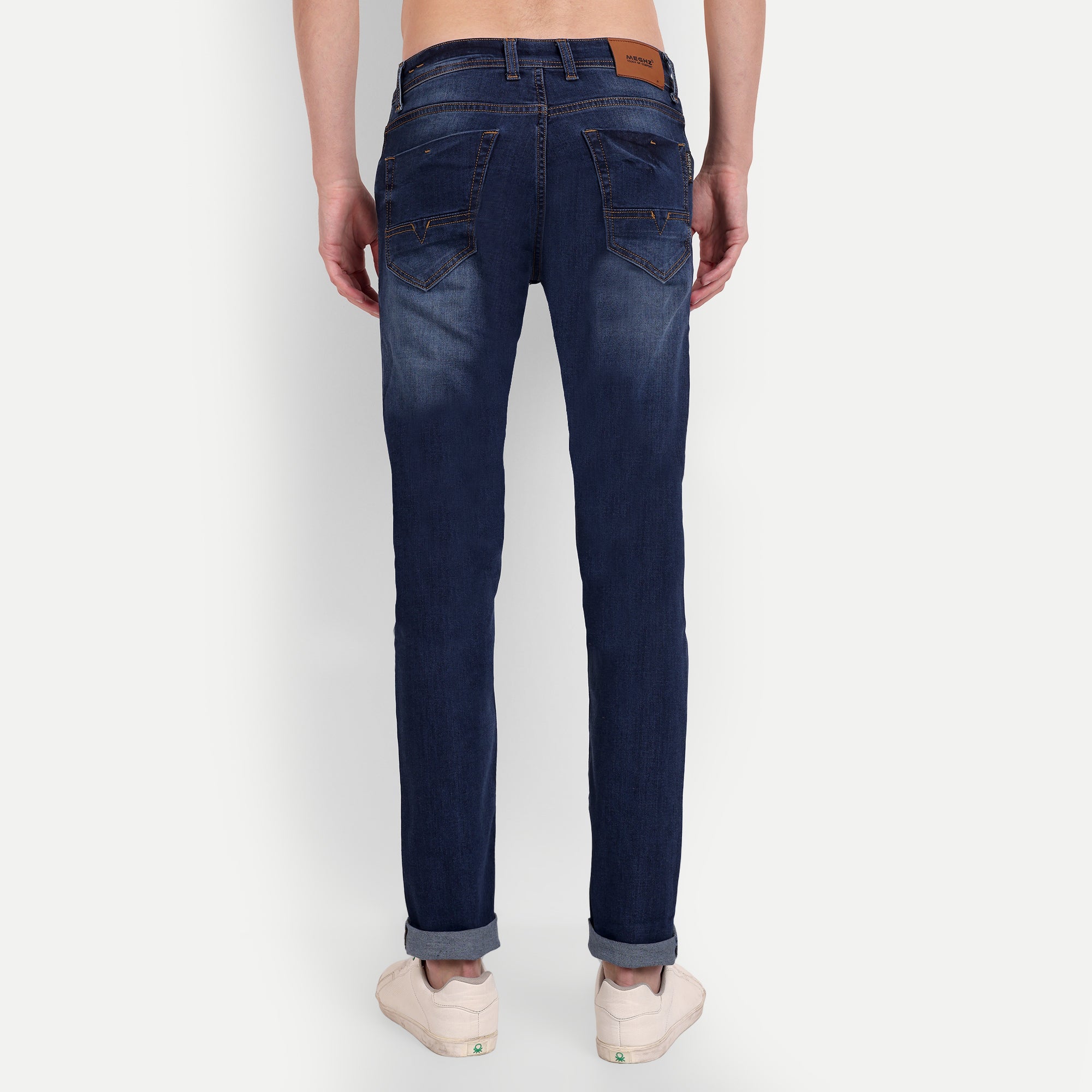 Men's Dark Blue Classic Slim Fit Denim Jeans