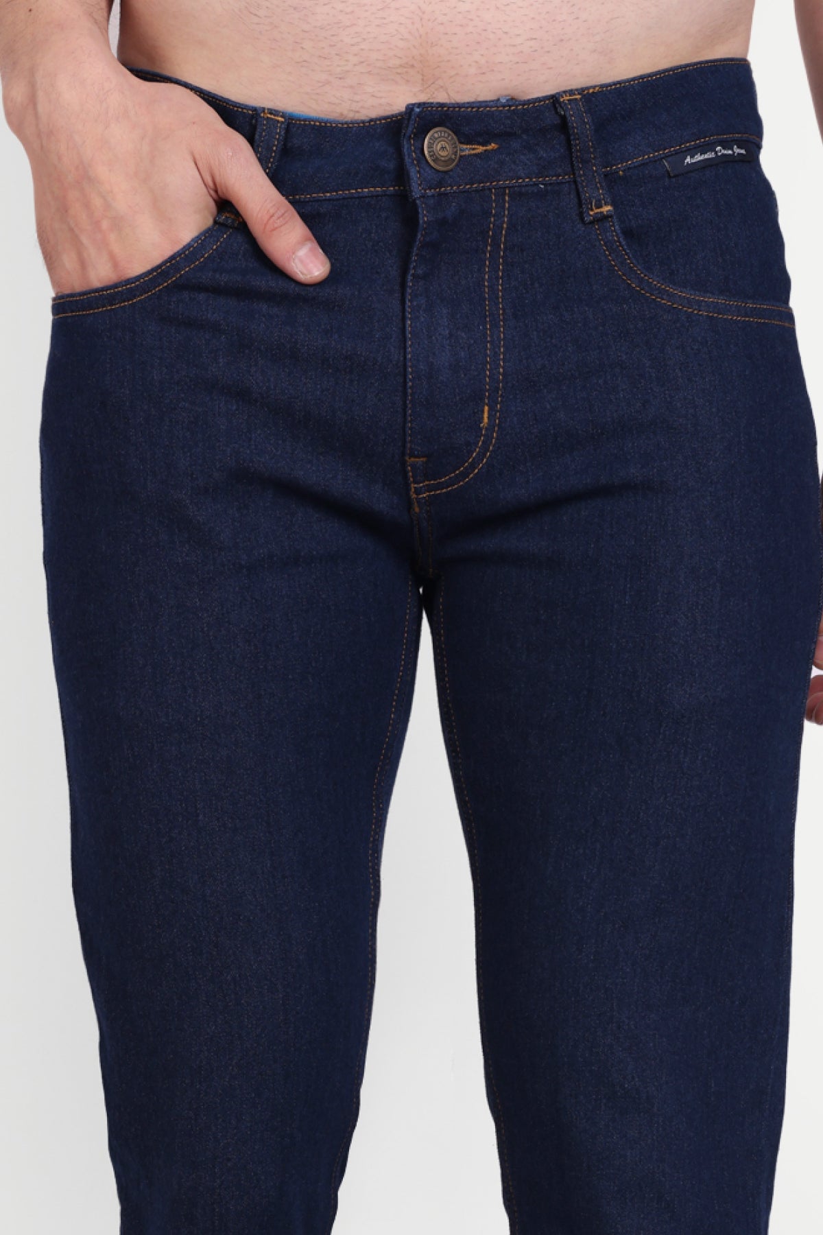 Classic Dark Blue Denim Jeans with Sleek Modern Fit