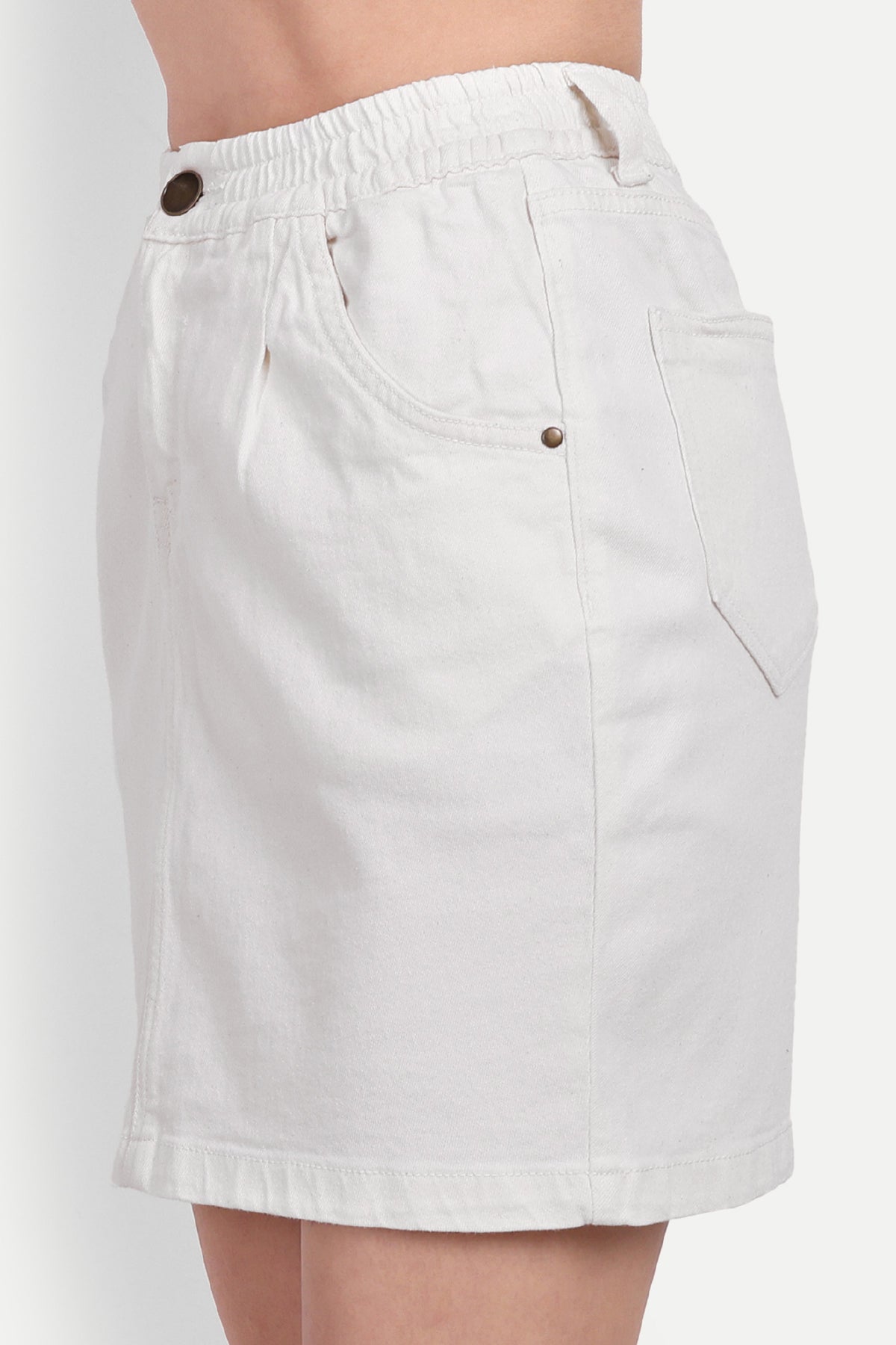 Women's White Denim Skirt