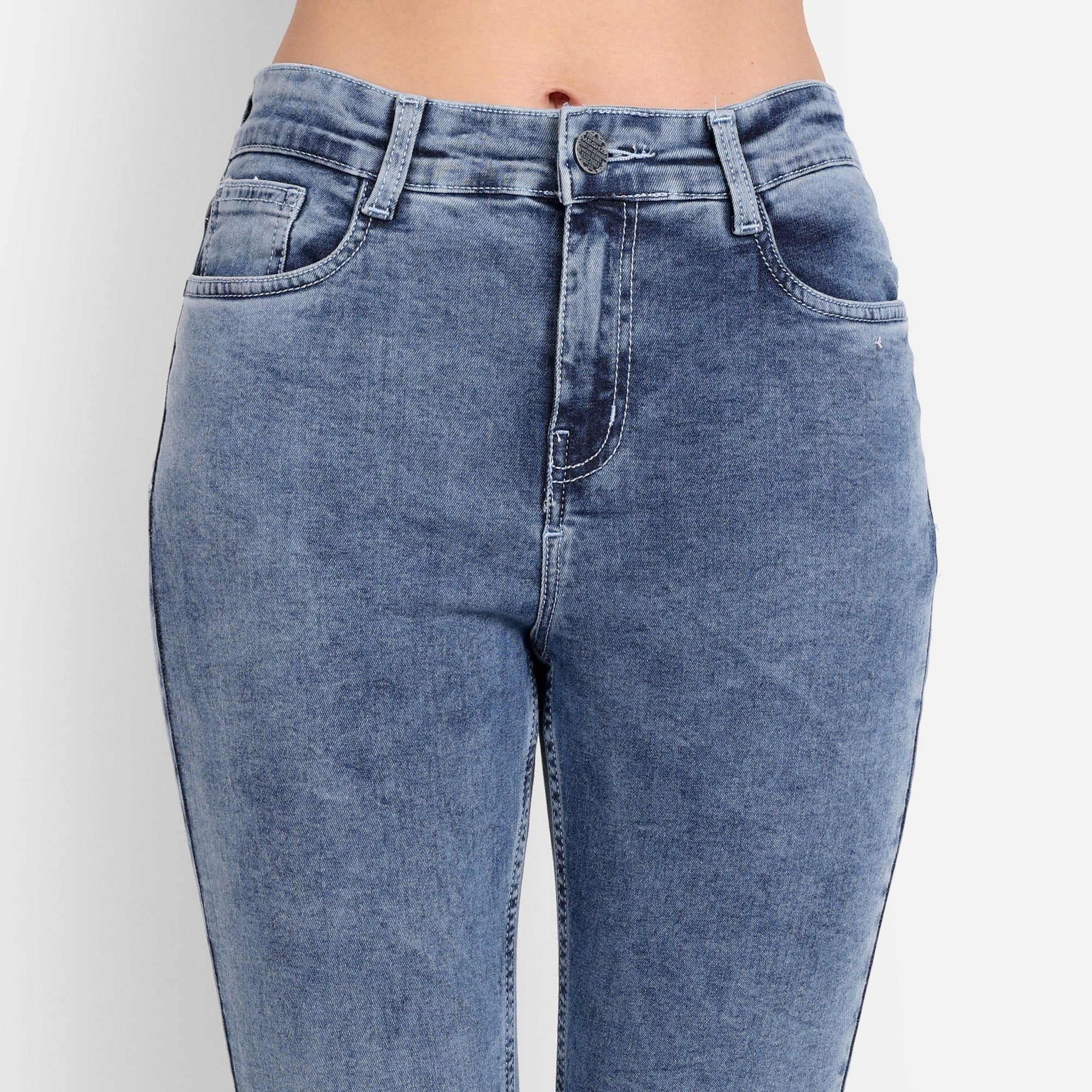 Women's Light Blue Slim Fit Denim Jeans