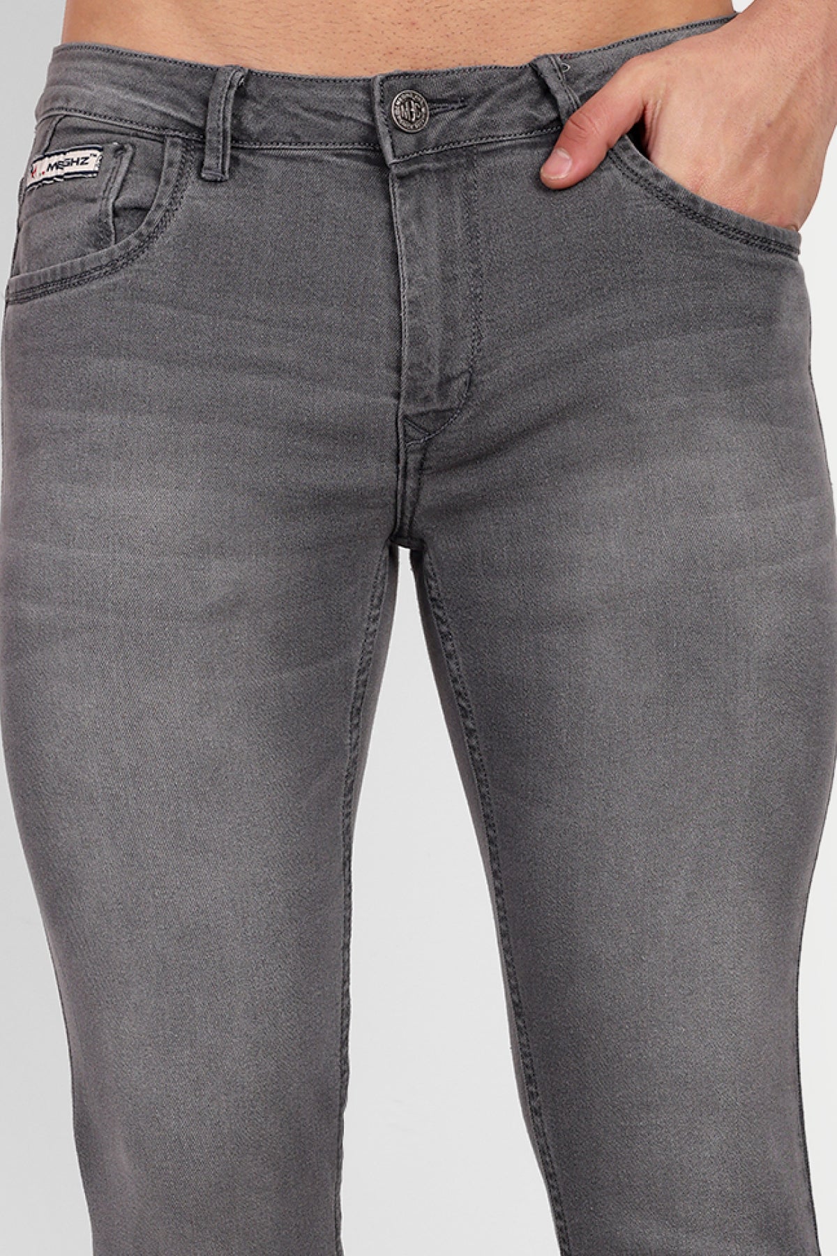 Men Regular Grey Jeans