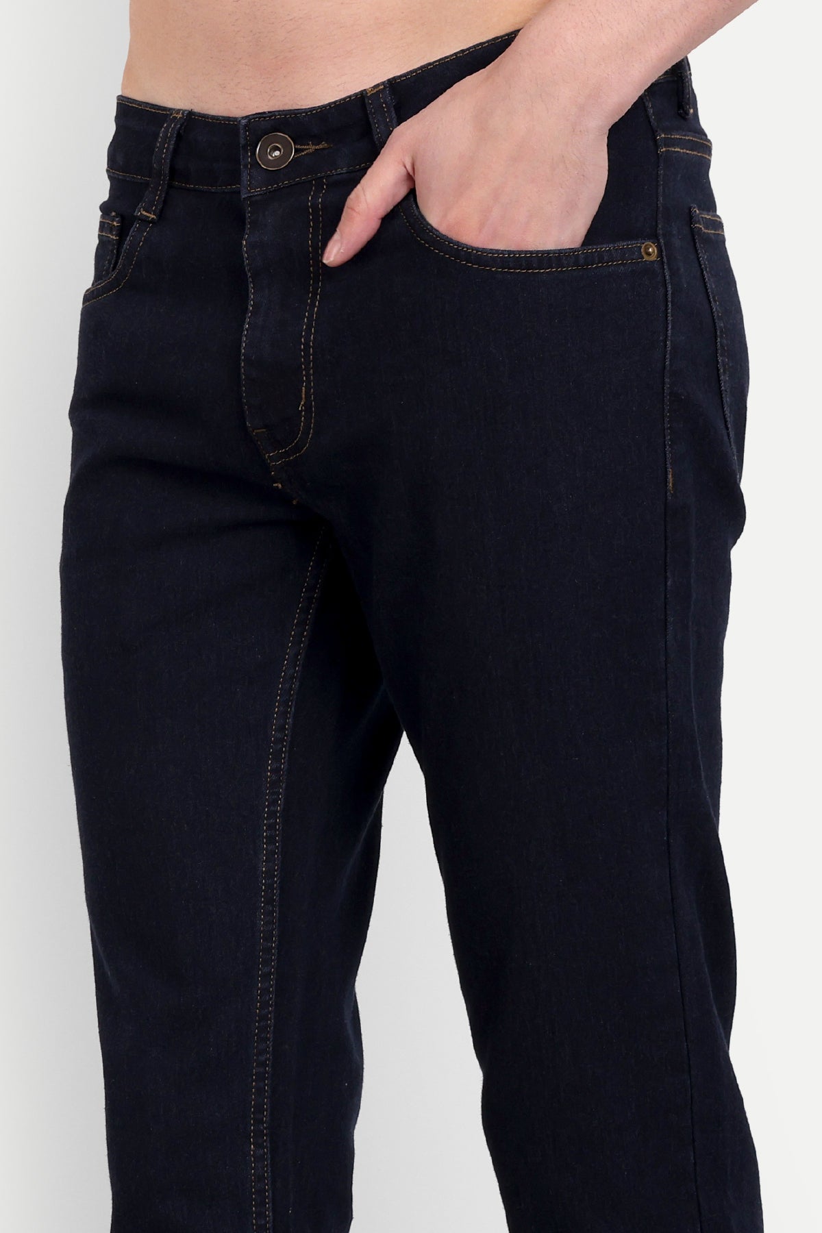 Men Raw Indigo Slim Fit Jeans