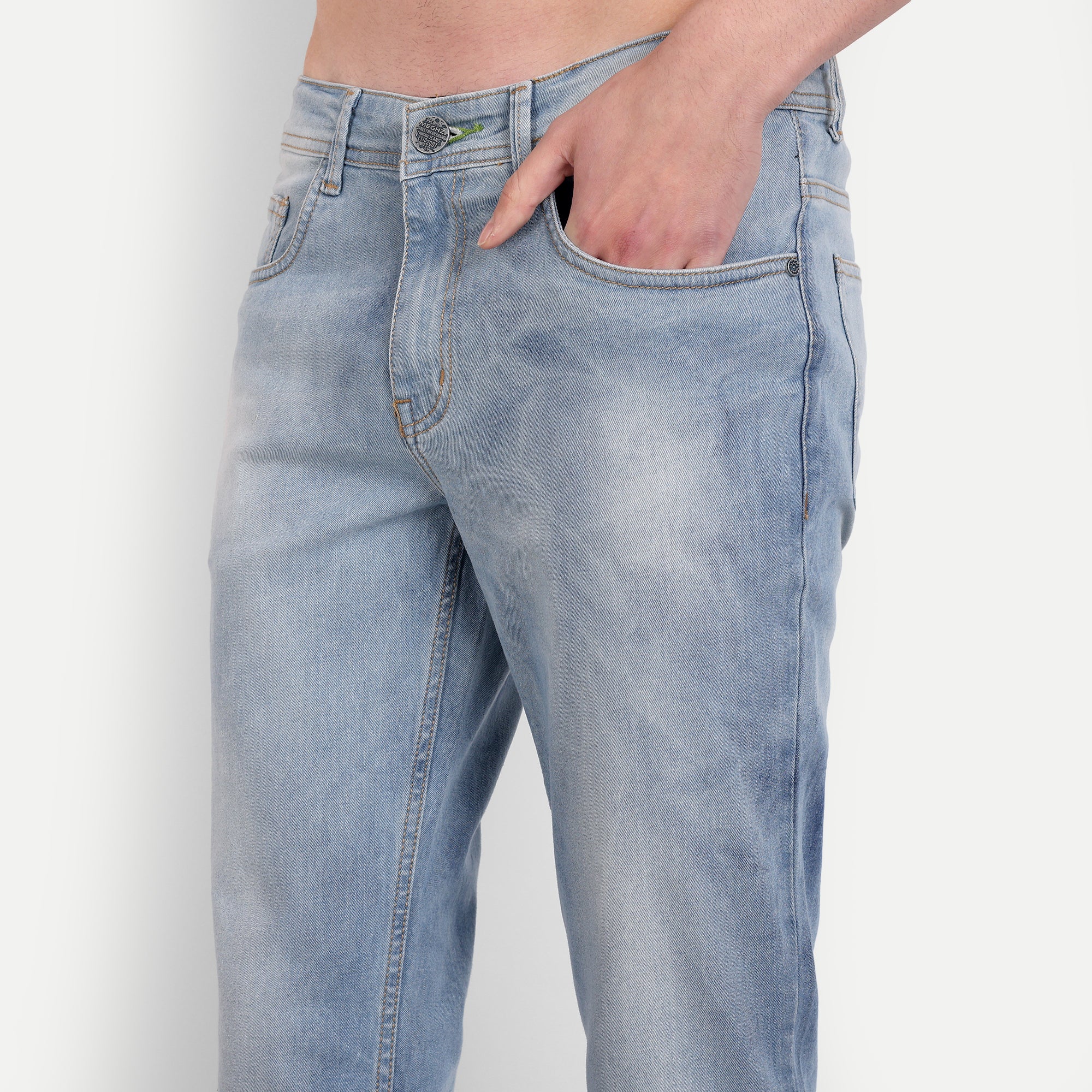 Men’s Slim Fit Light Blue Washed Denim Jeans