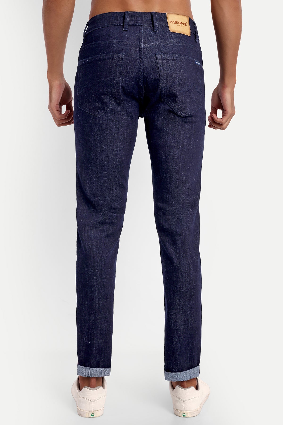 MENS SLIM FIT RAW INDIGO DENIM JEANS