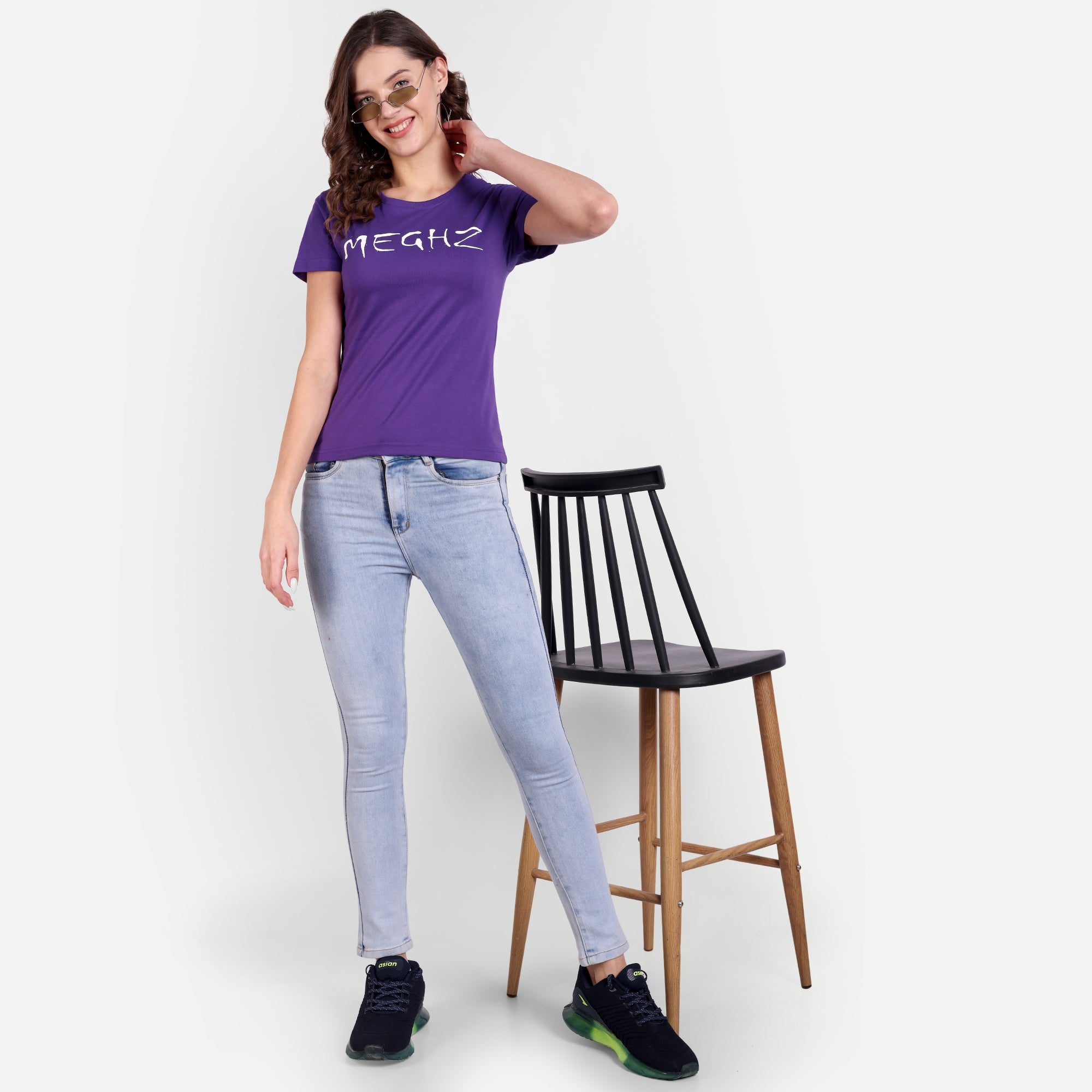 Women’s Purple Round Neck T-Shirt
