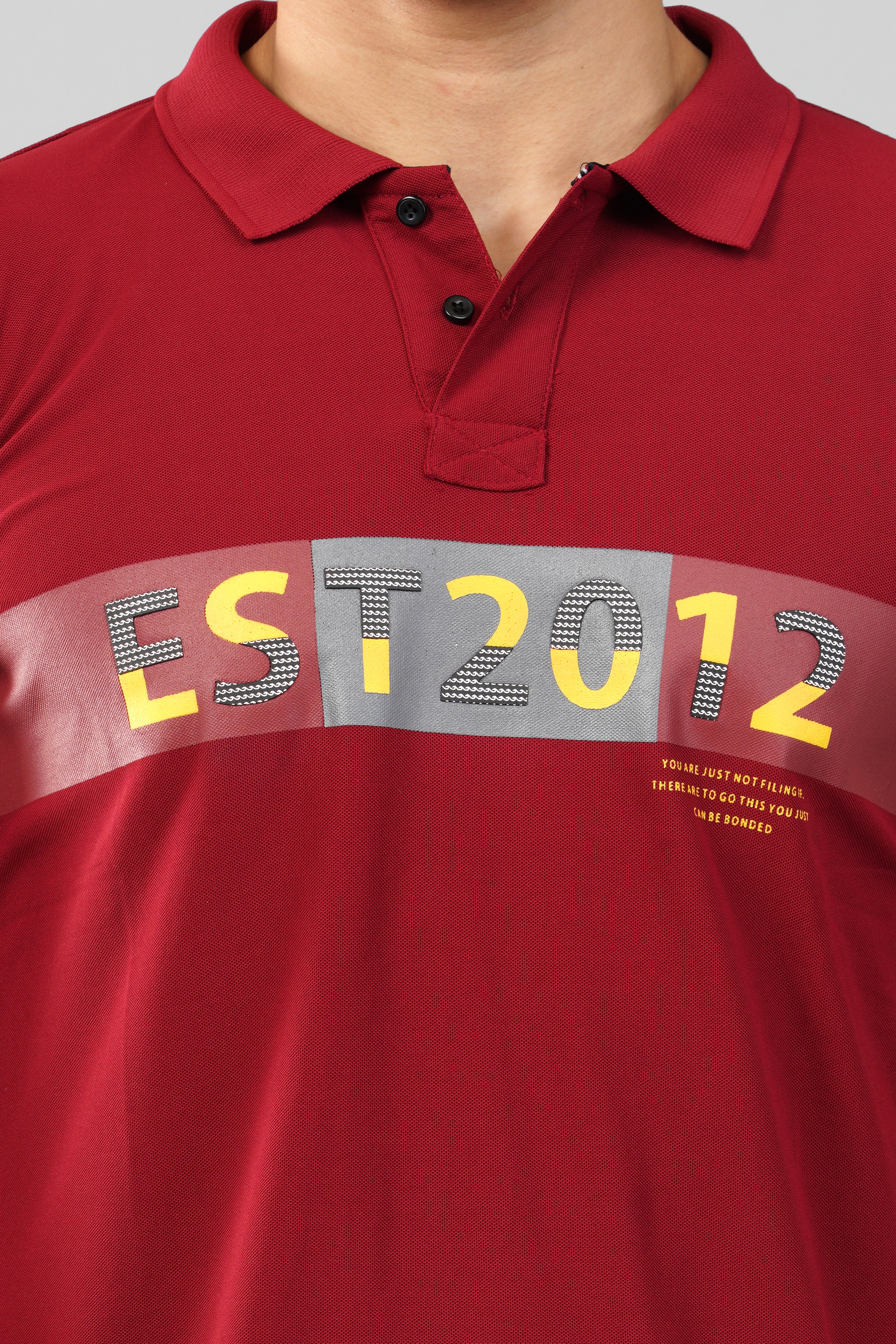 MENS POLO PRINTED MAROON T-SHIRT