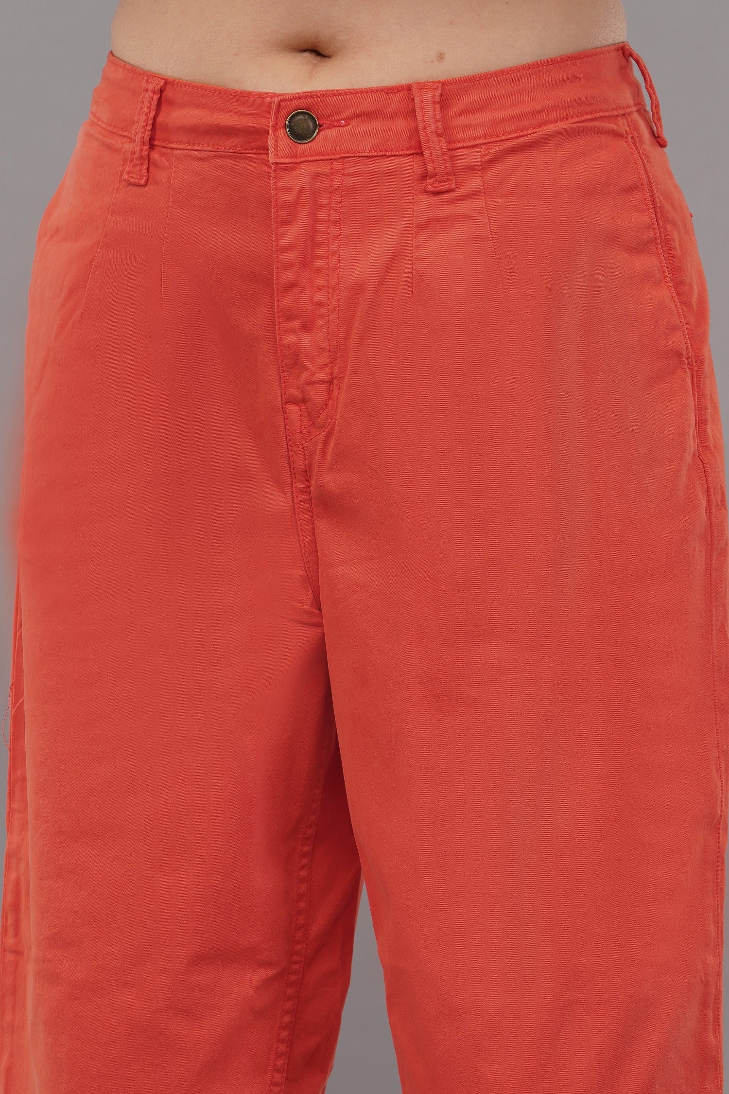 Women's Orange Slouchy Fit Jeans