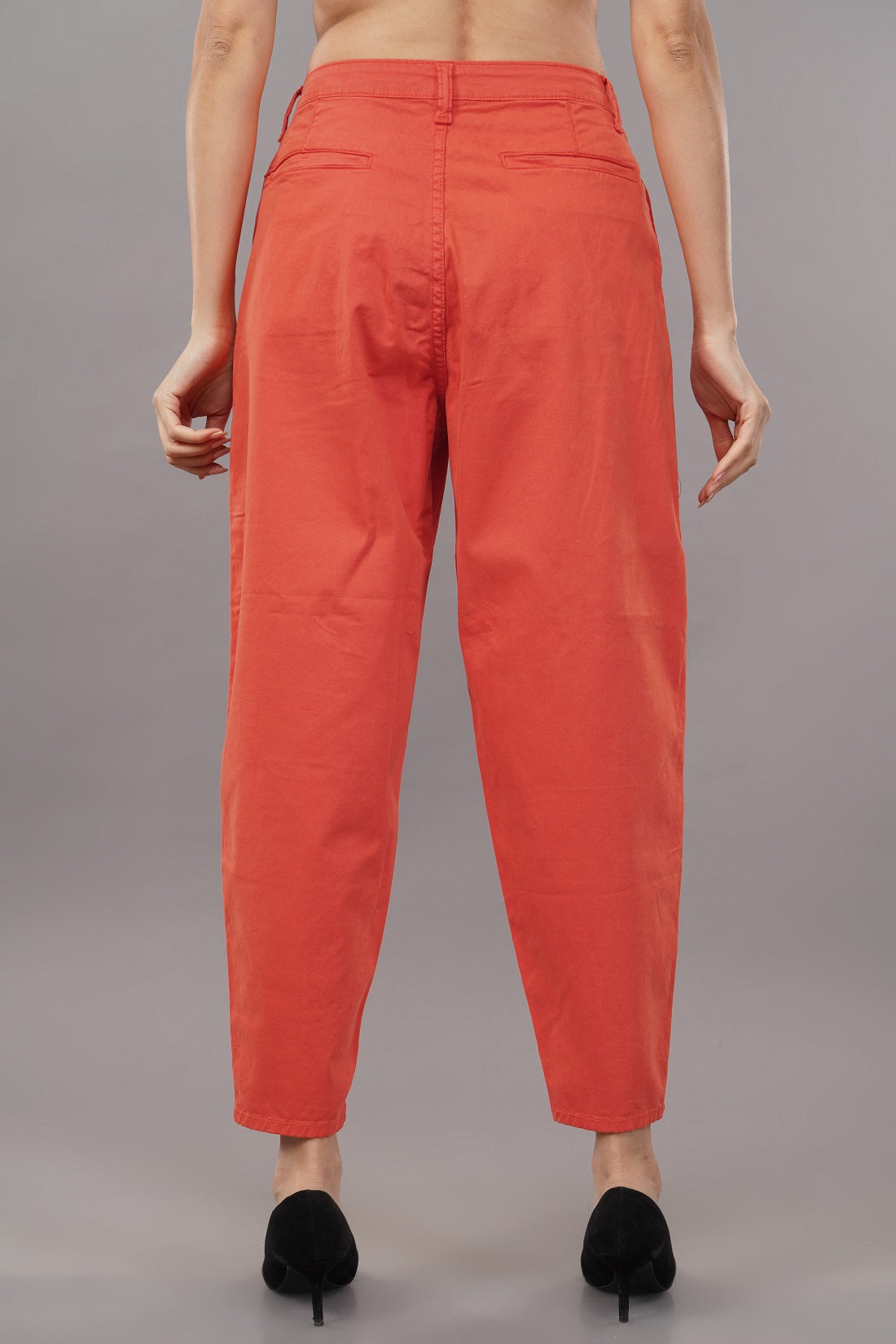 Women's Orange Slouchy Fit Jeans