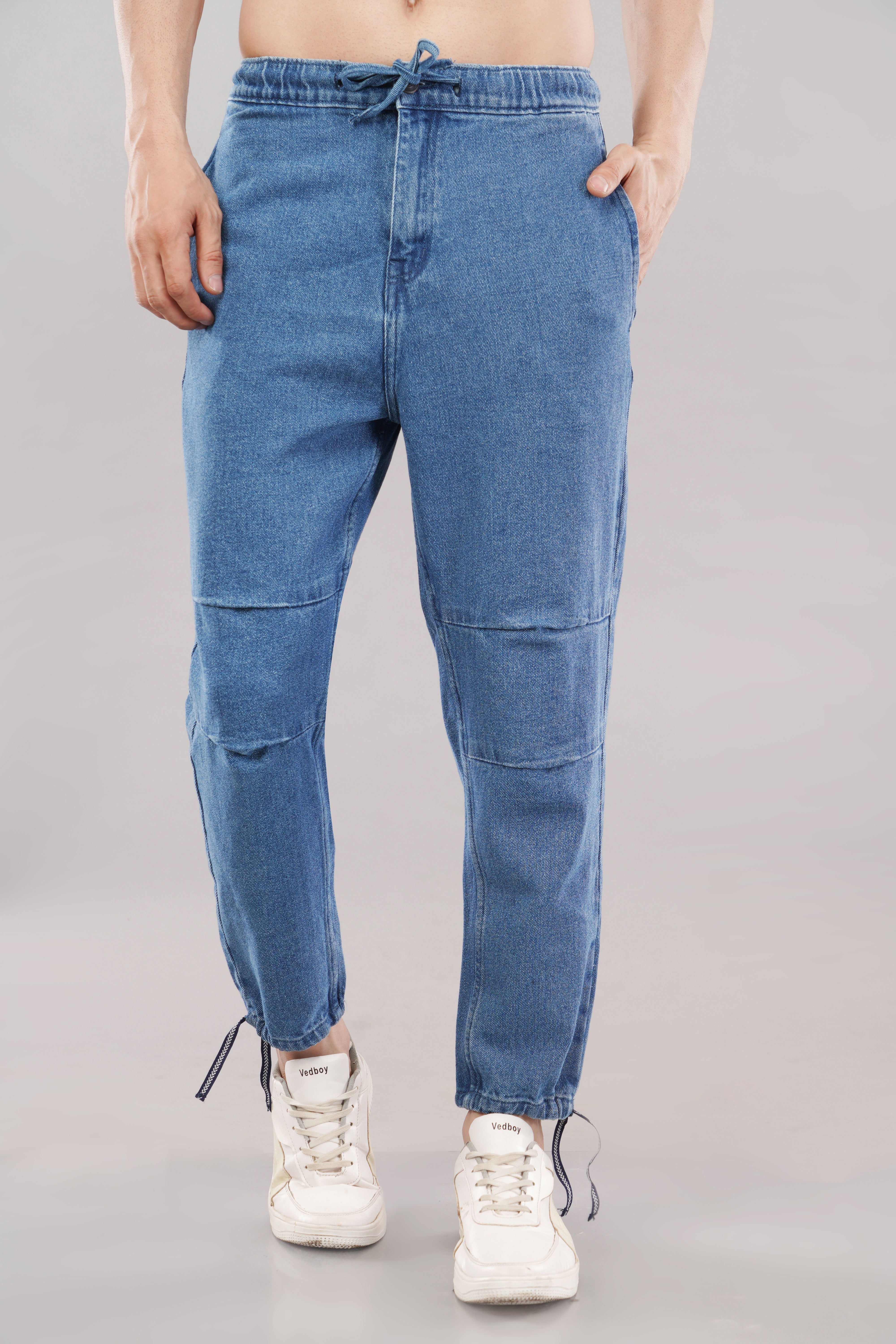MEN PARACHUTE BLUE BAGGY FIT DENIM JEANS
