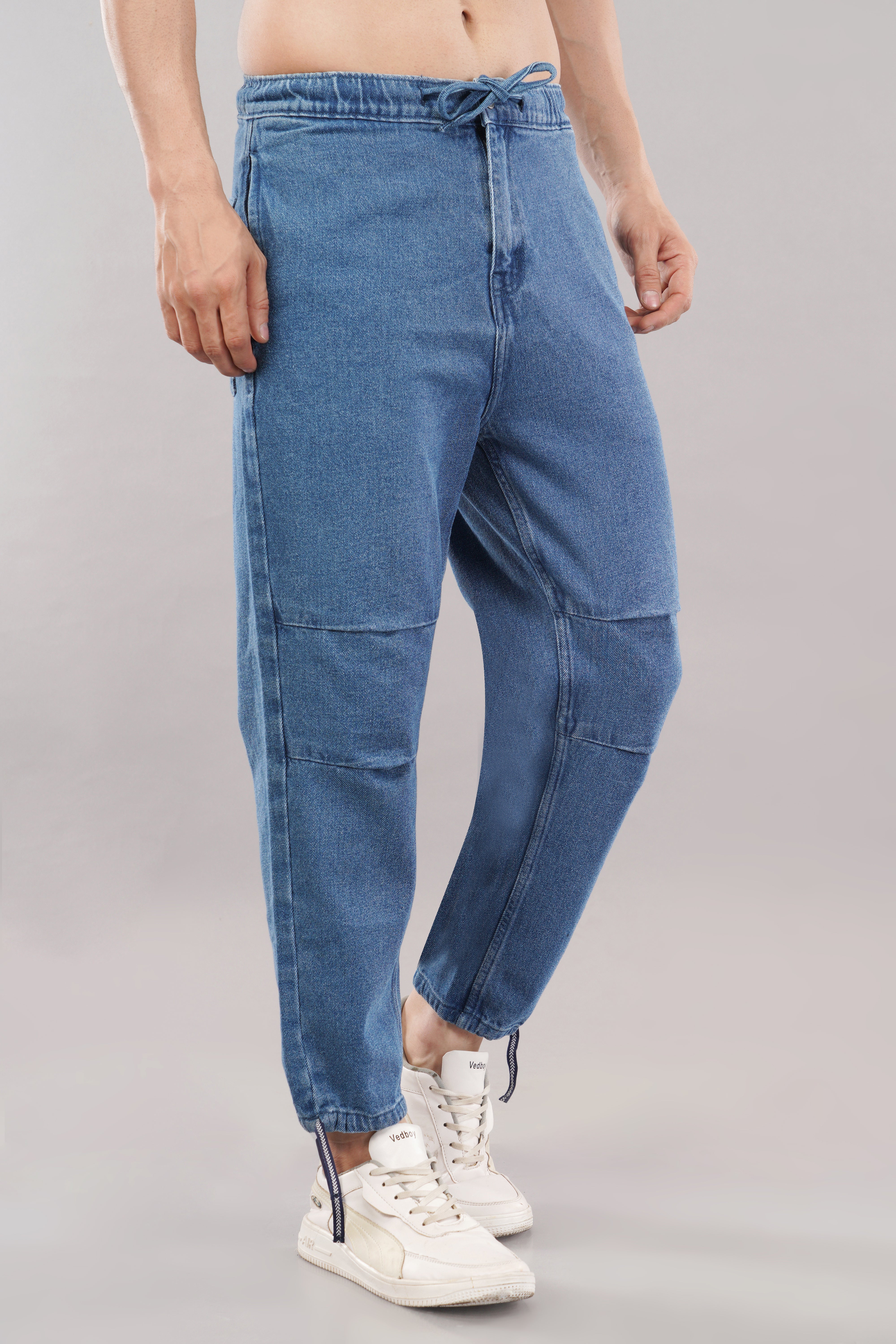MEN PARACHUTE BLUE BAGGY FIT DENIM JEANS