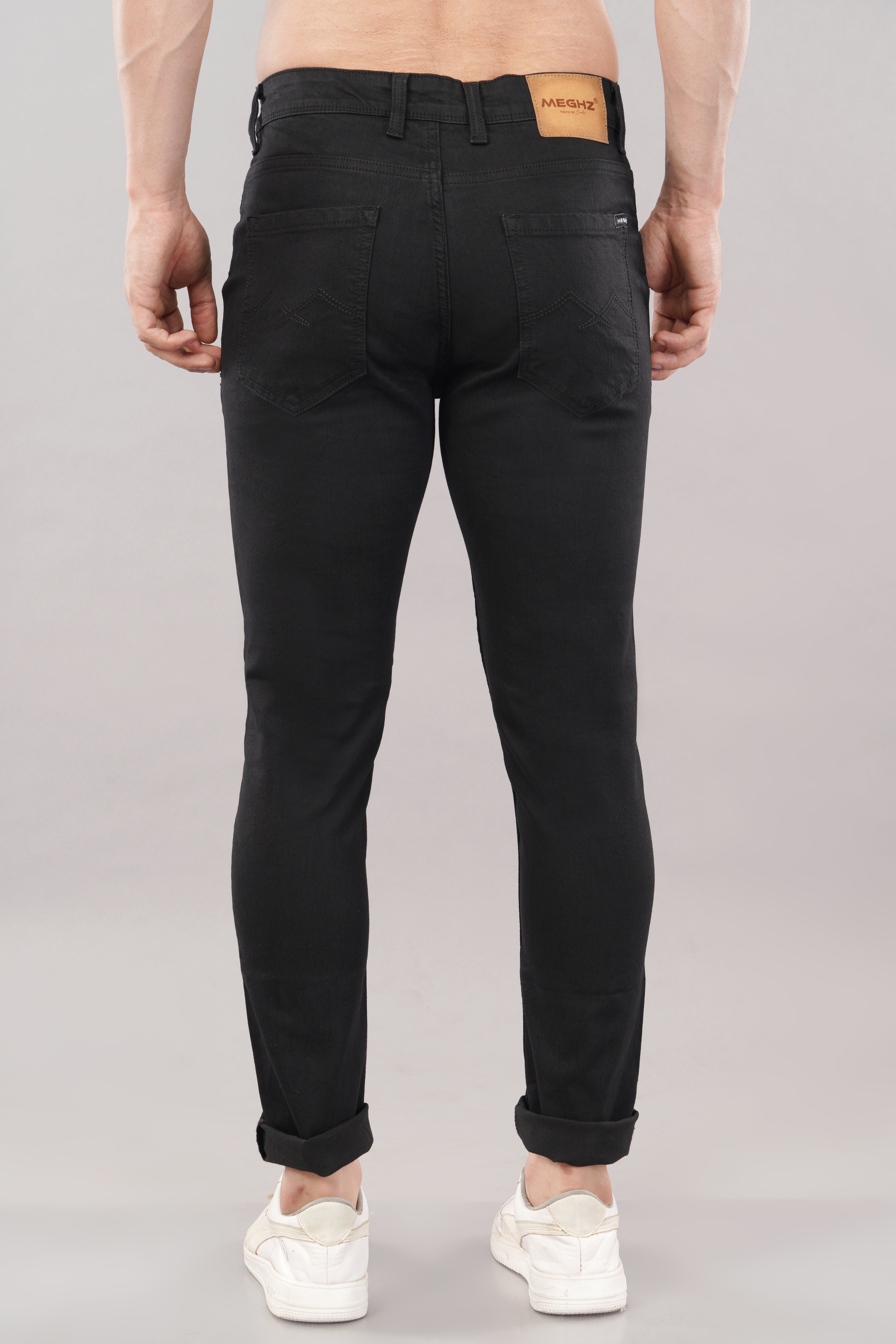 MENS SKINNY CROPPED FIT DENIM JEANS