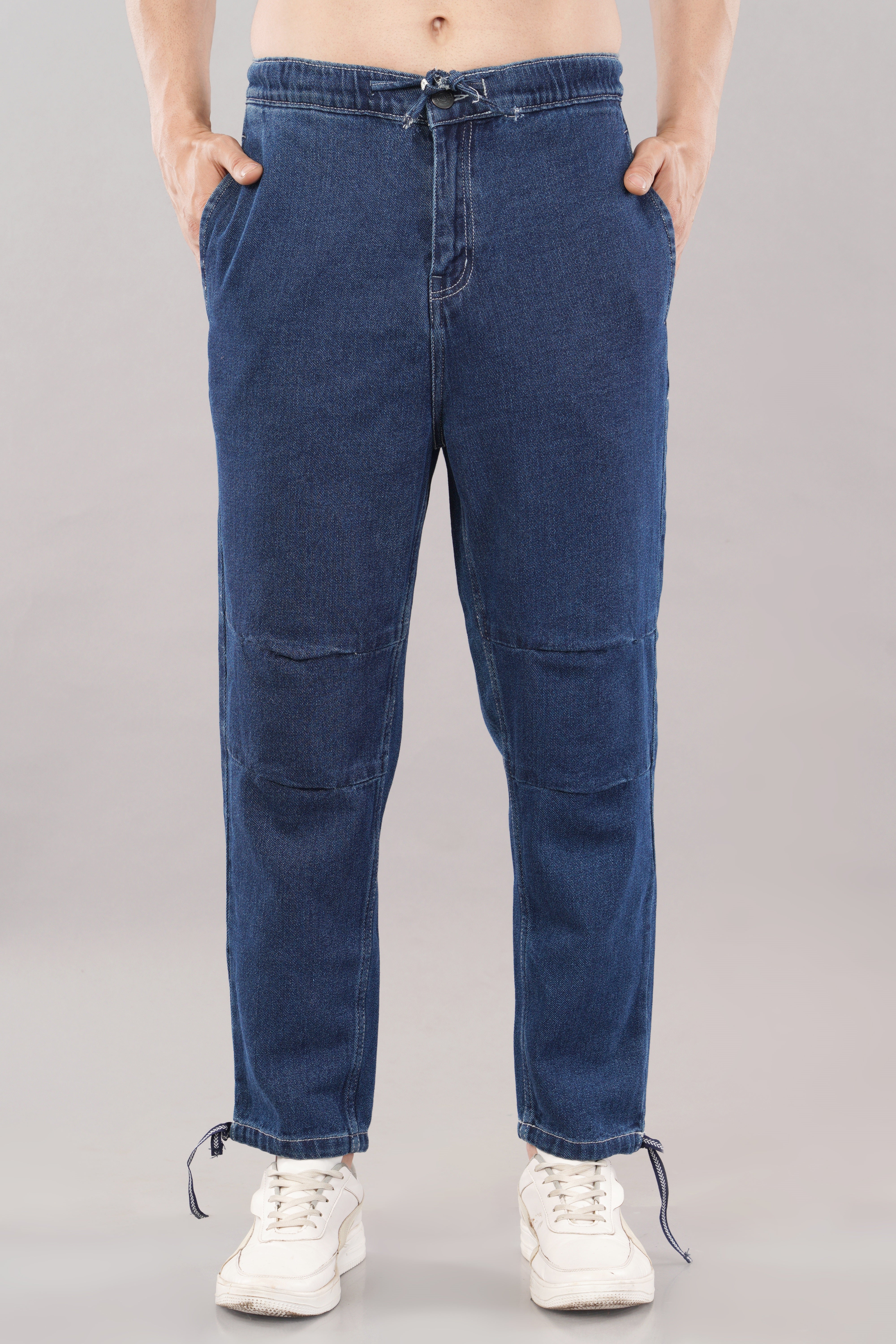 MEN PARACHUTE DARK BLUE BAGGY FIT DENIM JEANS