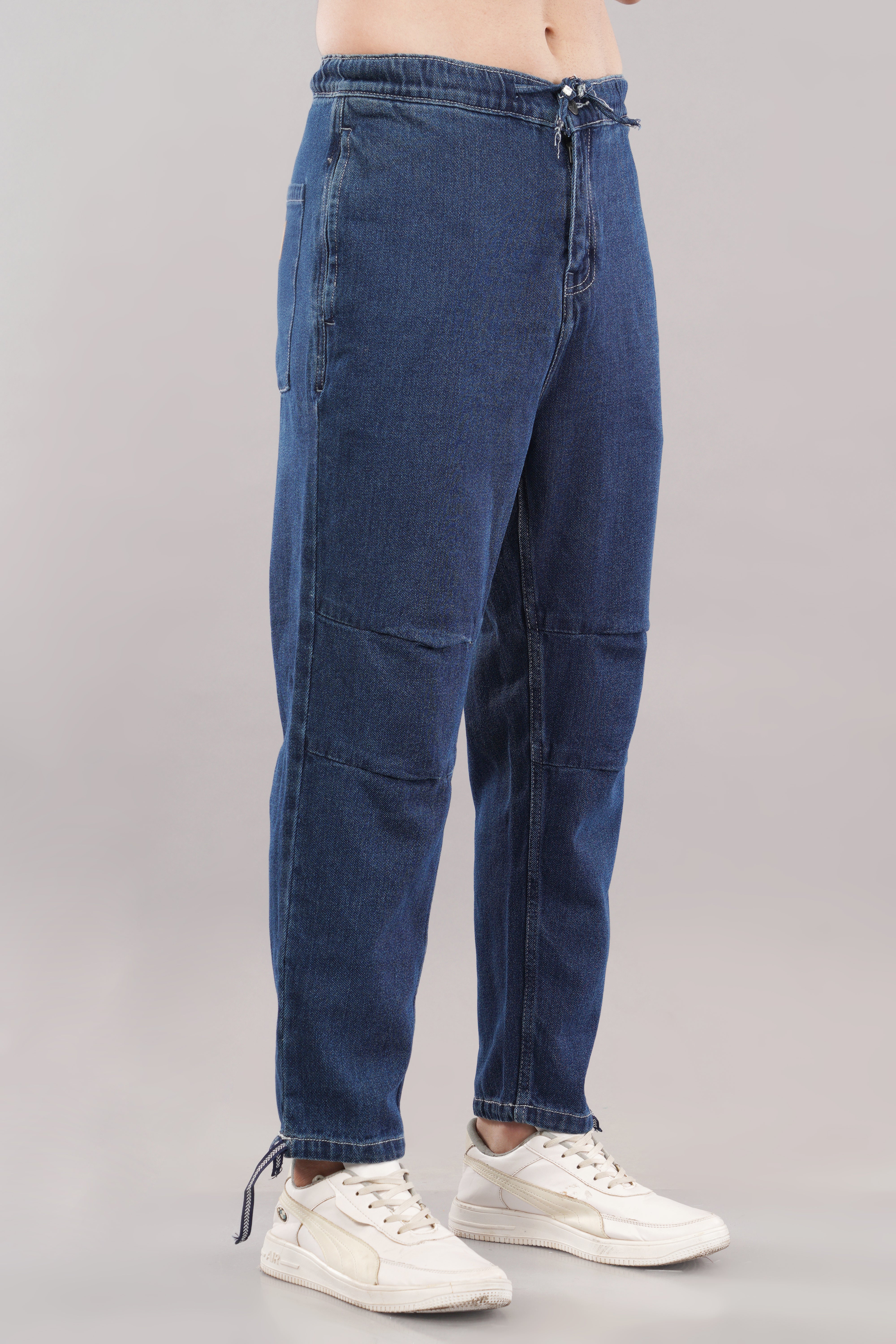 MEN PARACHUTE DARK BLUE BAGGY FIT DENIM JEANS