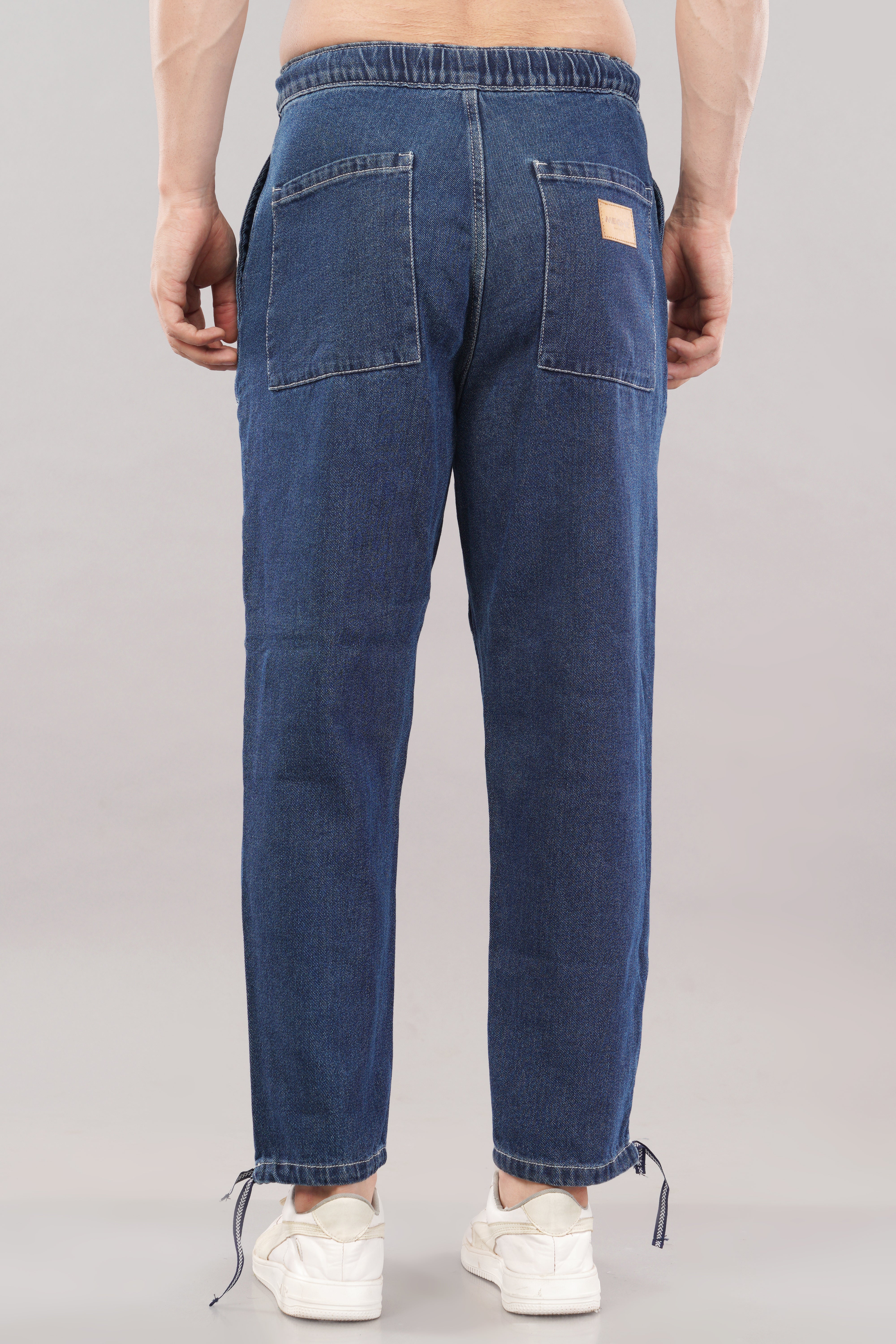 MEN PARACHUTE DARK BLUE BAGGY FIT DENIM JEANS