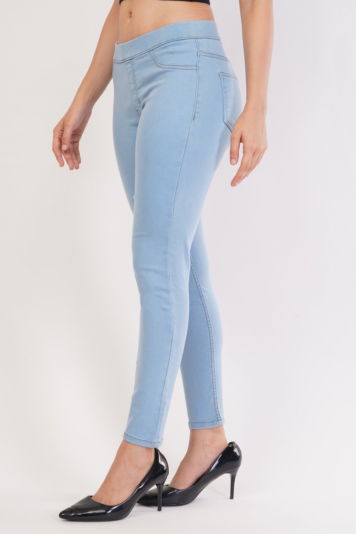 Womens Light Blue Denim Jeggings