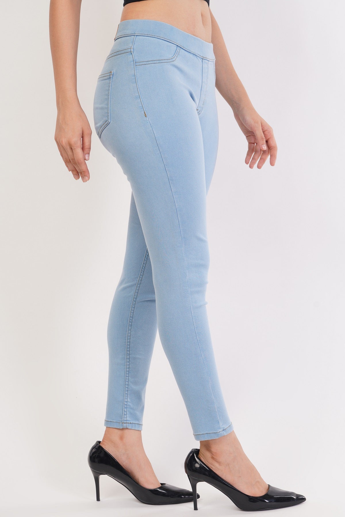Womens Light Blue Denim Jeggings