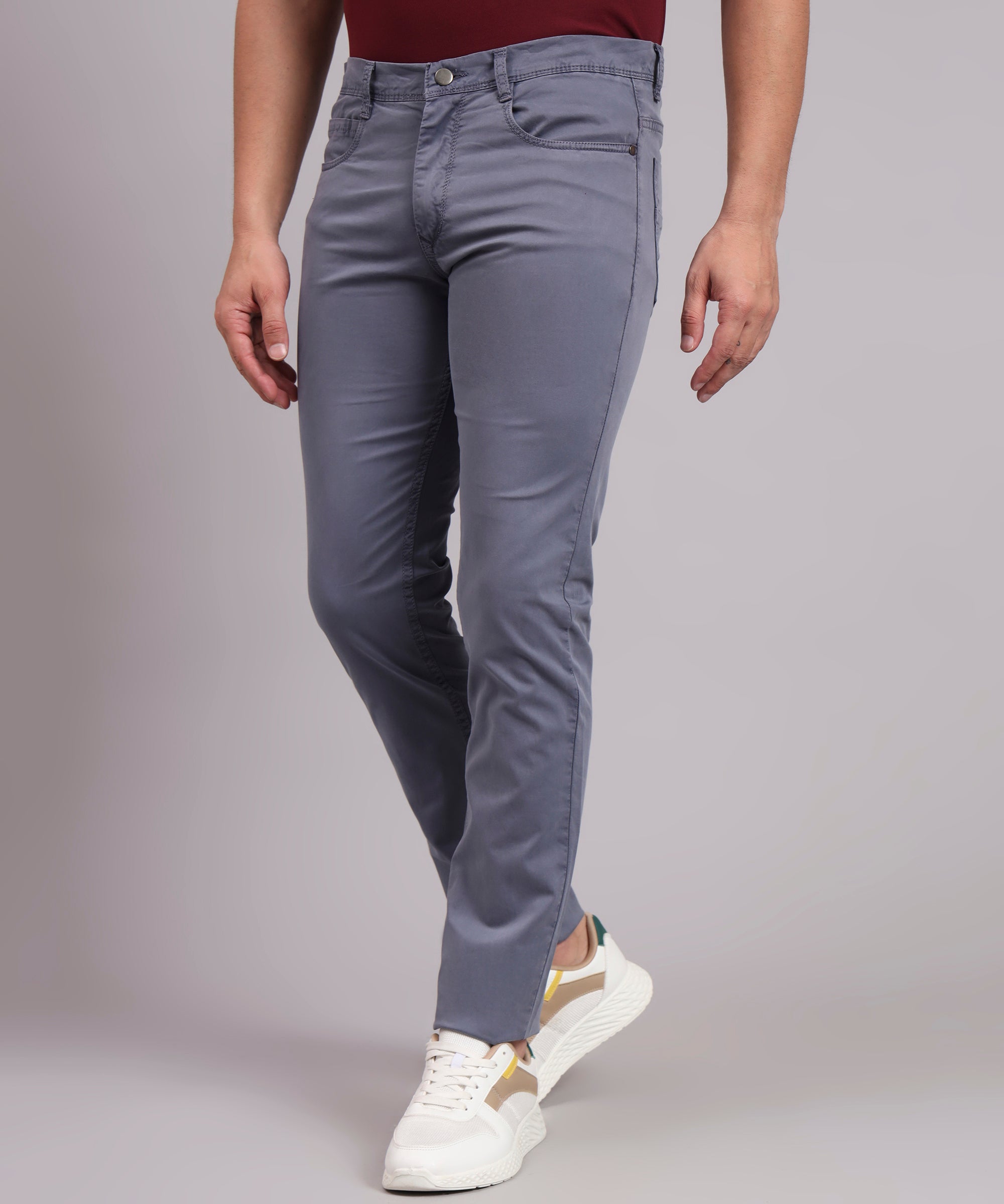 Men Urban Slim Slim Fit Mid-Rise Trouser