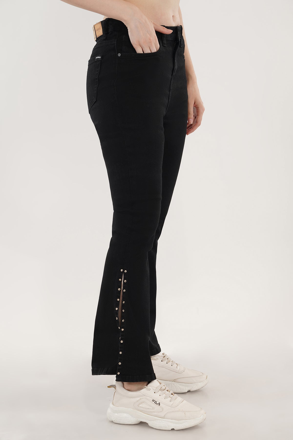 Women Black Denim High-Rise Bootcut Jeans