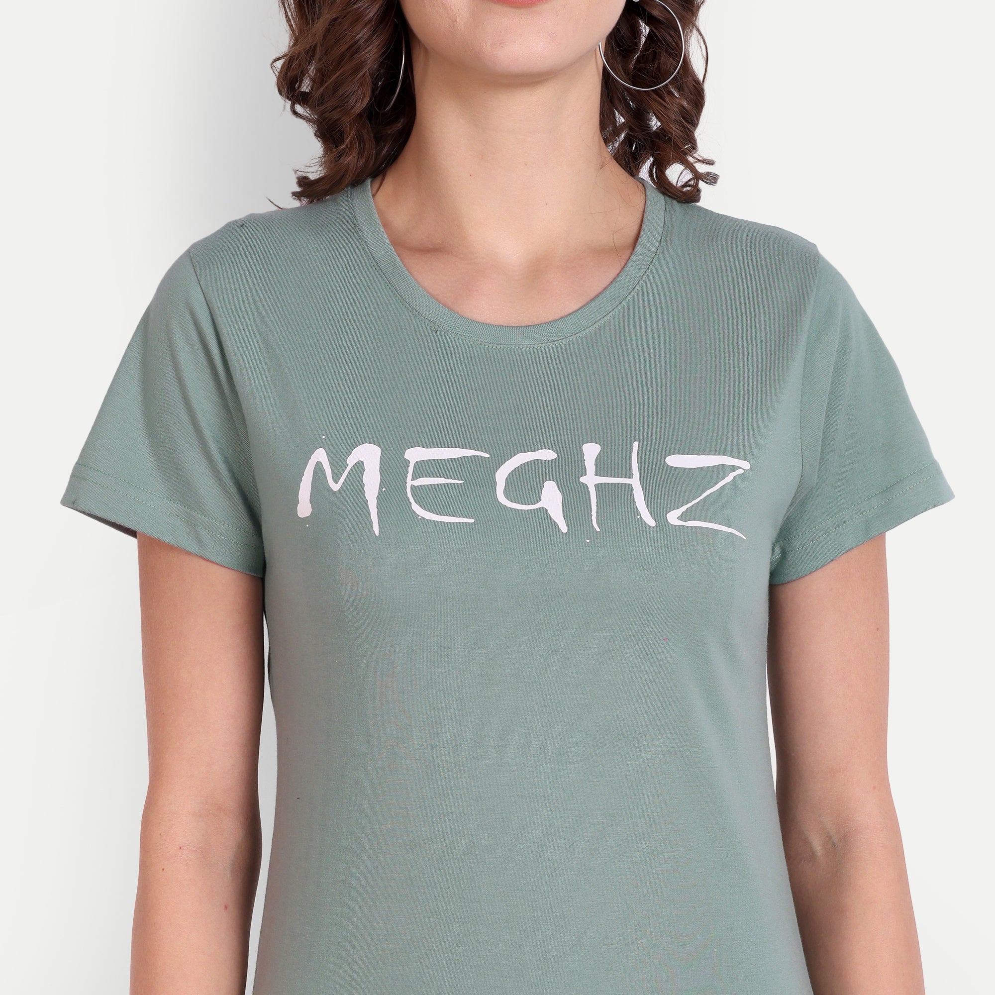 Women’s Sage Green Round Neck T-Shirt