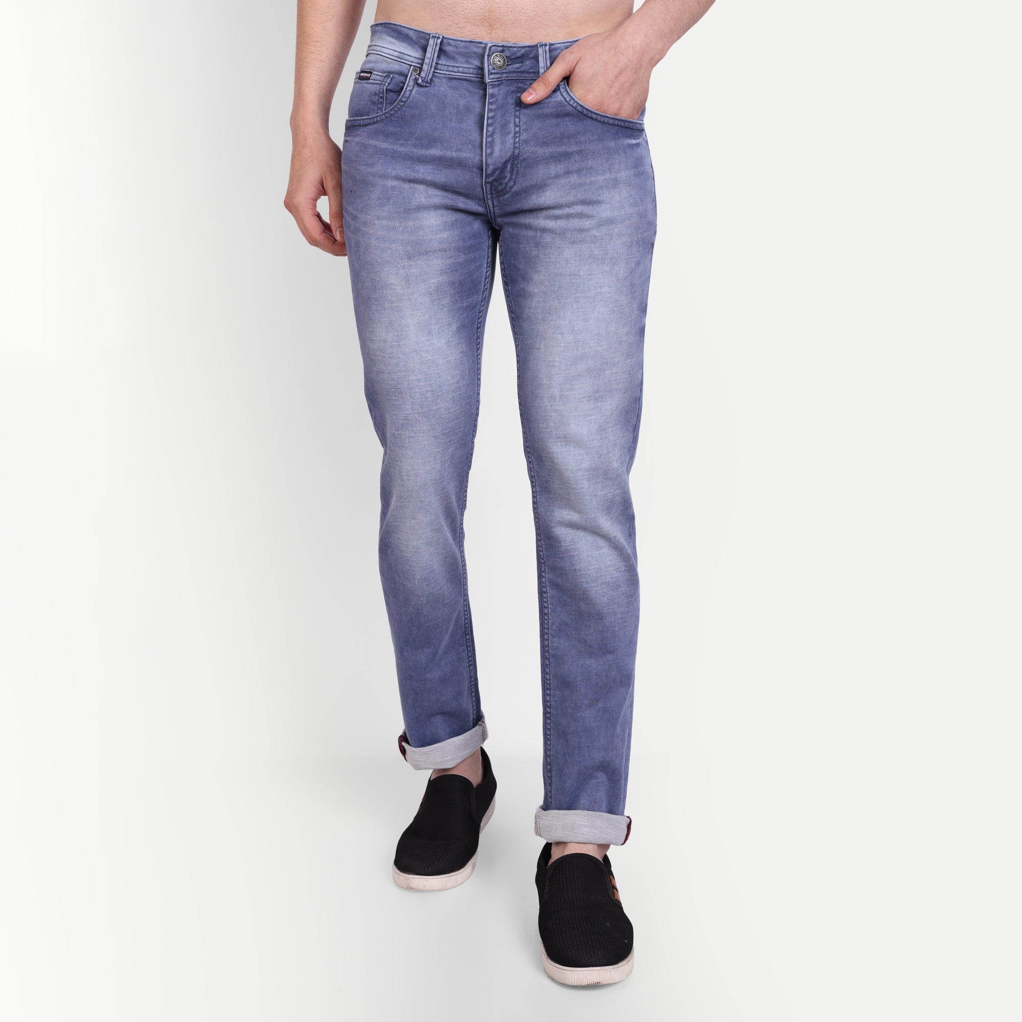 Mid-Wash Blue Slim Fit Jeans for Casual Comfort
